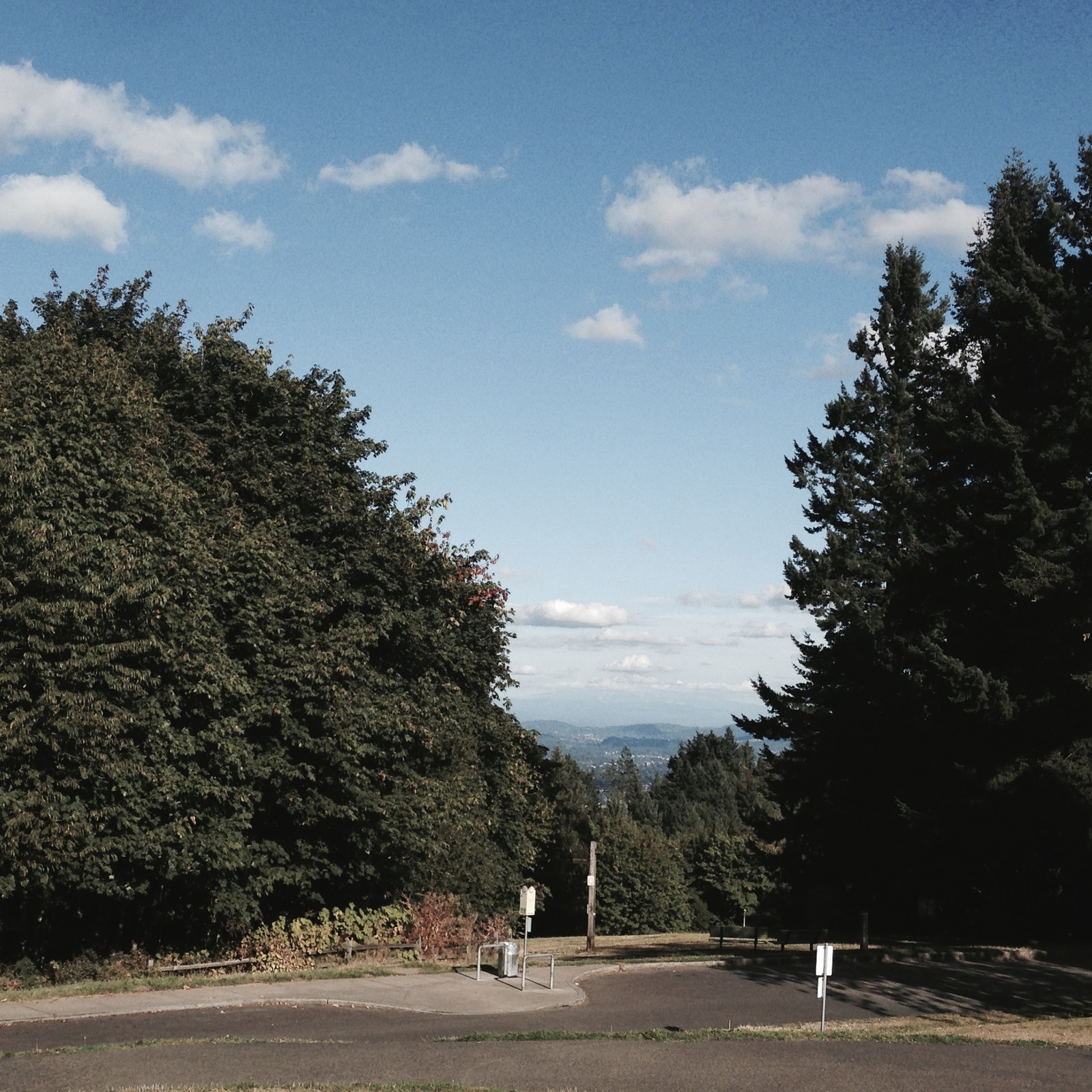 View from Council Crest toward Mt. Hood, which is visible