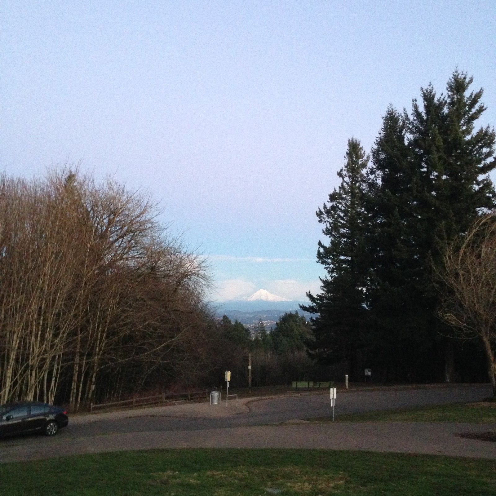 View from Council Crest toward Mt. Hood, which is visible