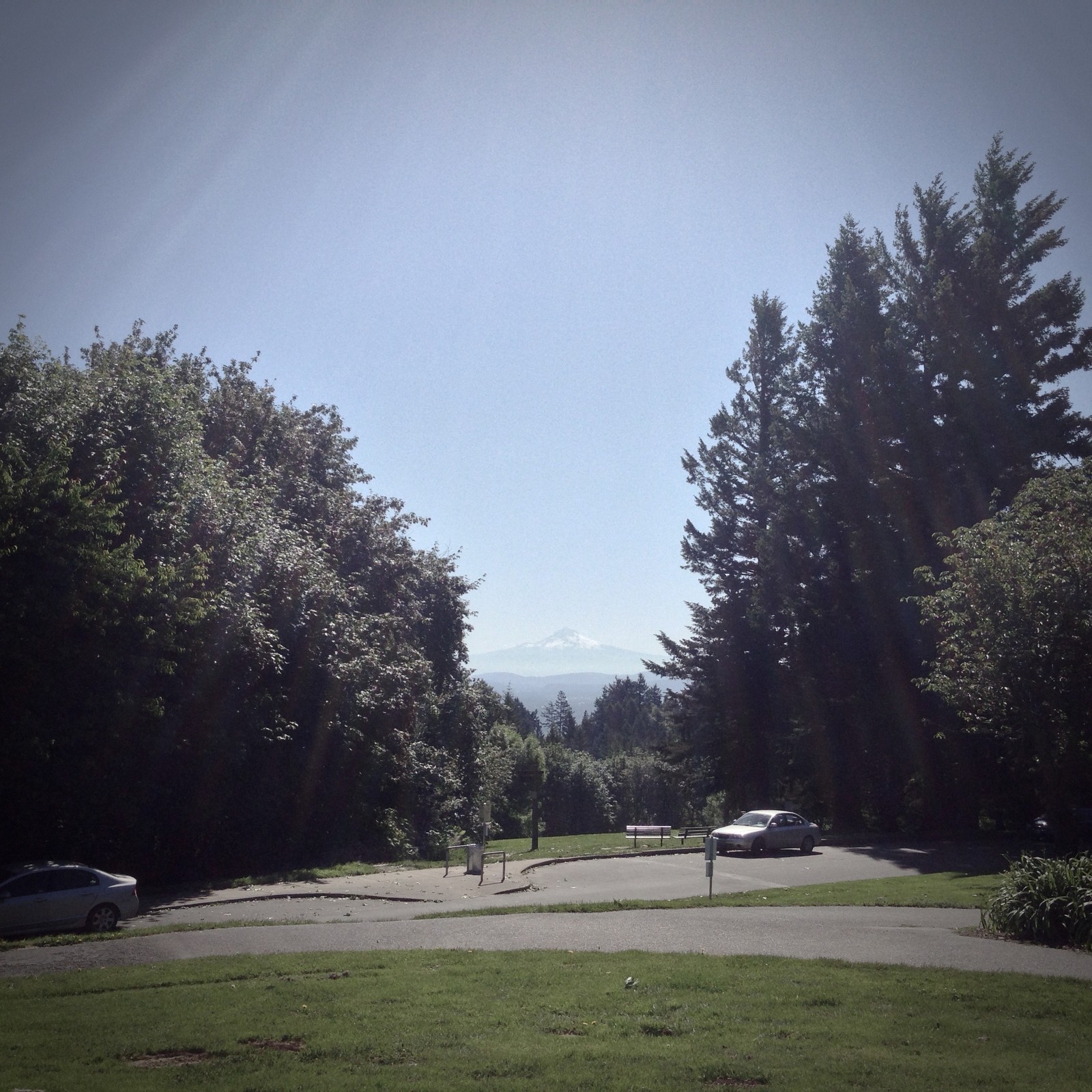 View from Council Crest toward Mt. Hood, which is visible