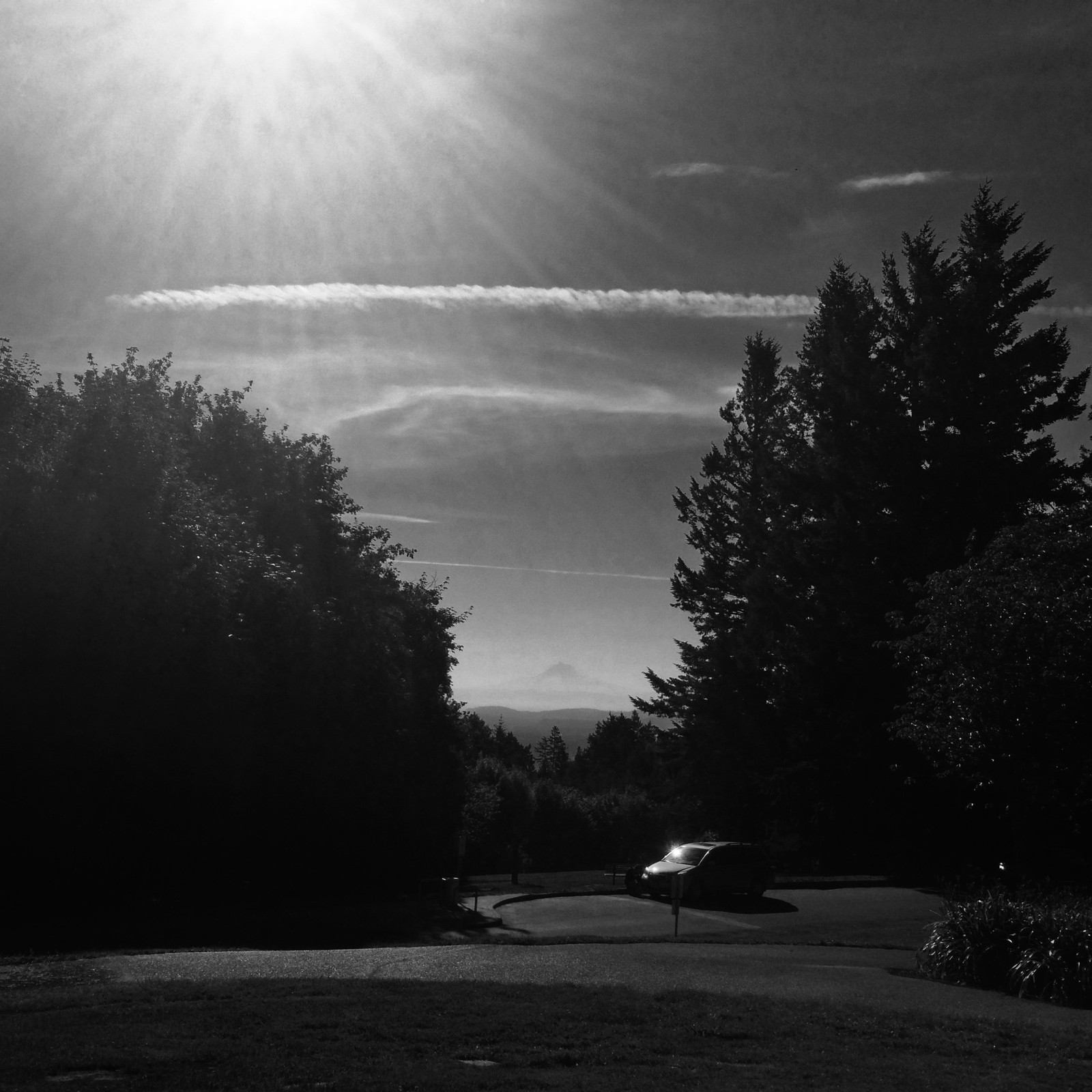View from Council Crest toward Mt. Hood, which is visible