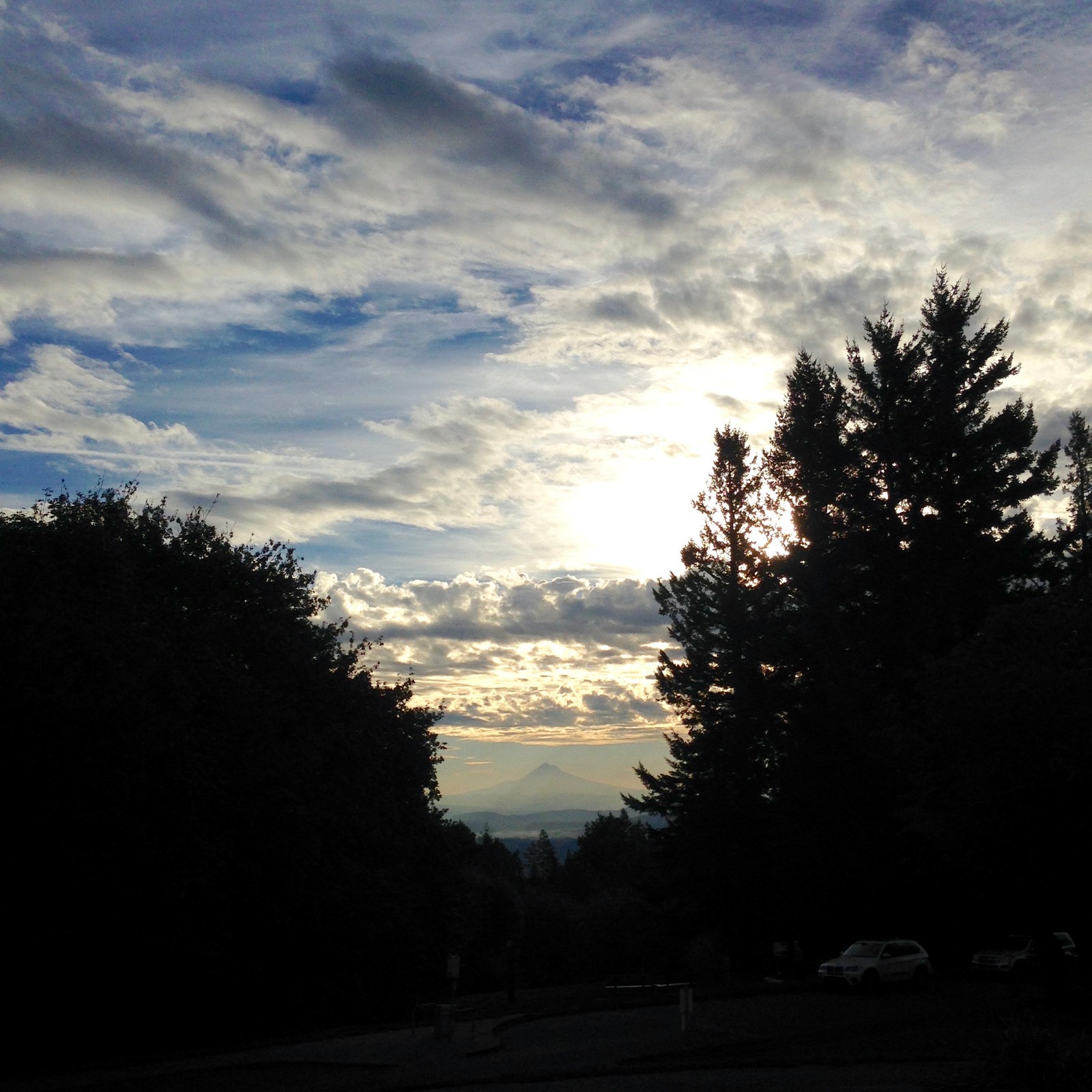 View from Council Crest toward Mt. Hood, which is visible