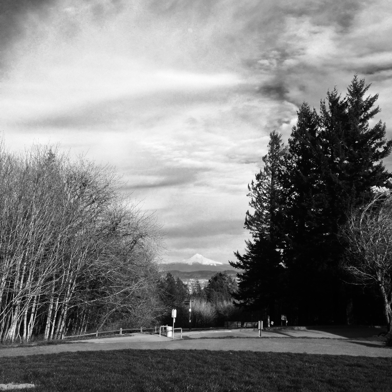 View from Council Crest toward Mt. Hood, which is visible