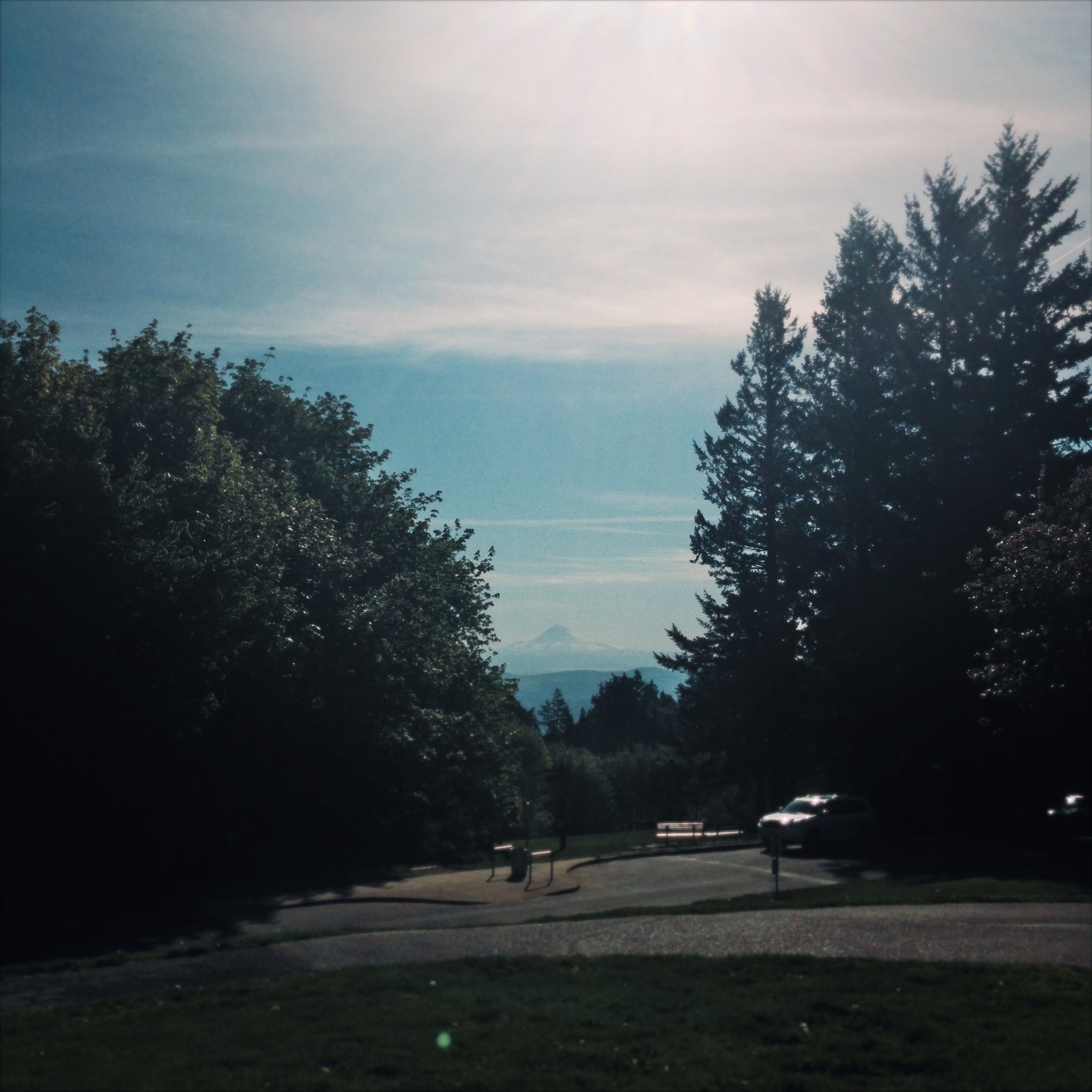 View from Council Crest toward Mt. Hood, which is visible