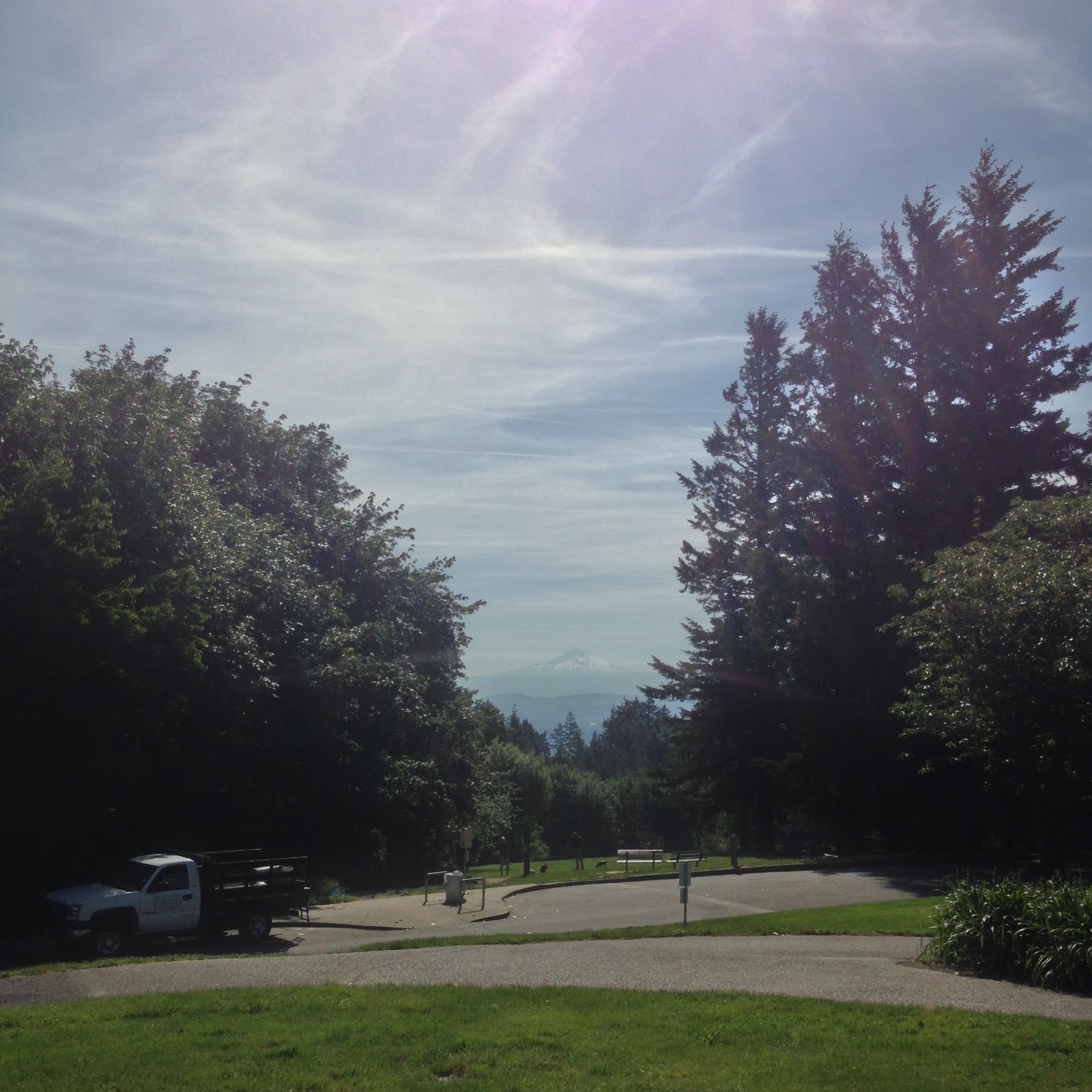 View from Council Crest toward Mt. Hood, which is visible