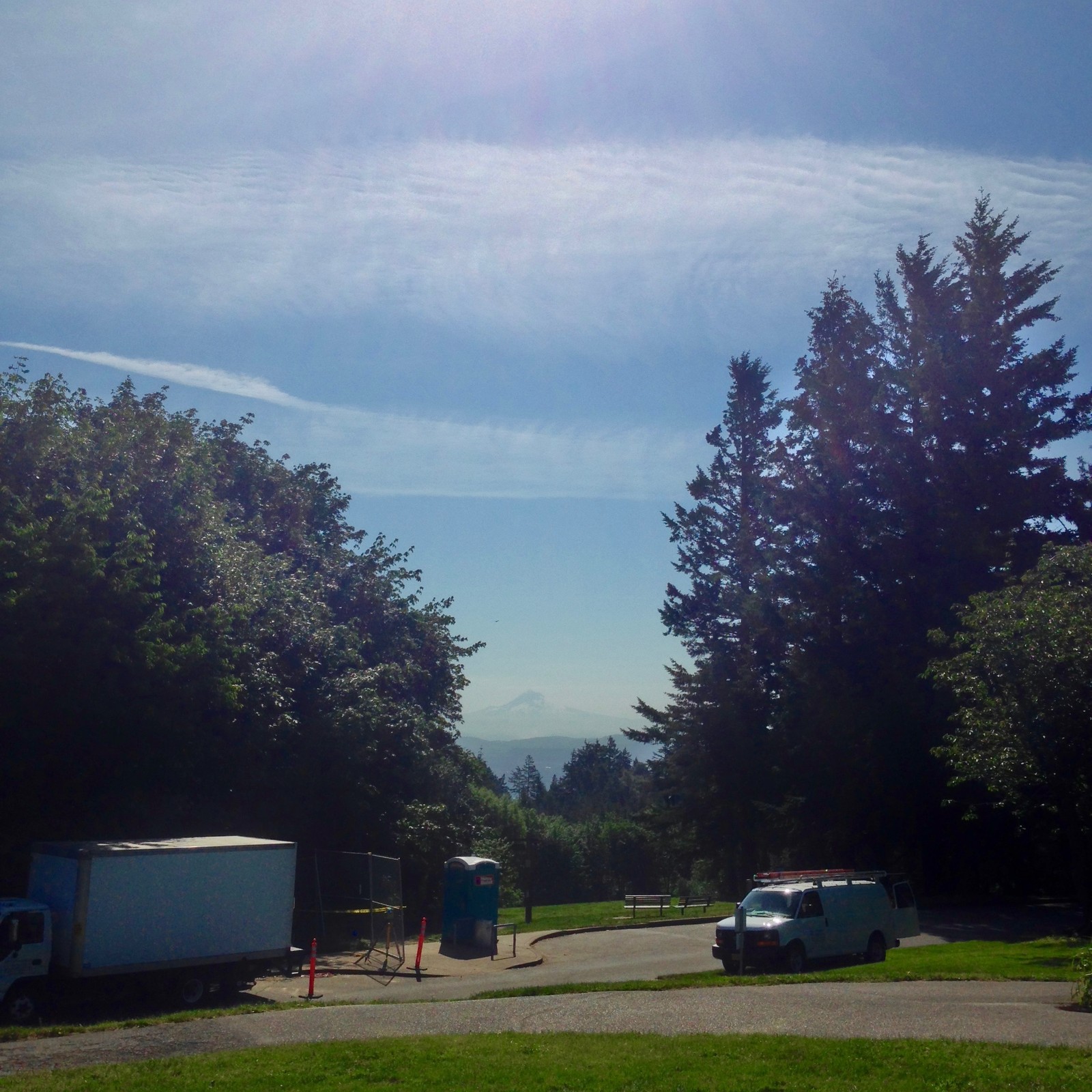 View from Council Crest toward Mt. Hood, which is visible