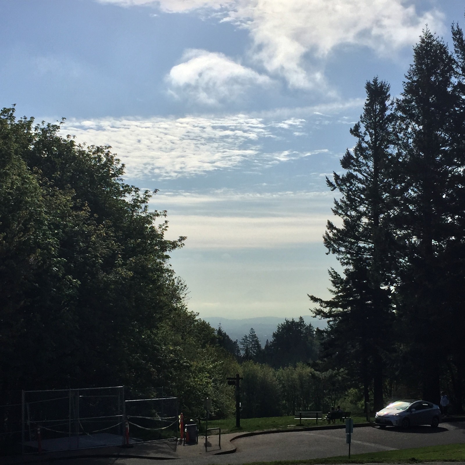 View from Council Crest toward Mt. Hood, which is visible