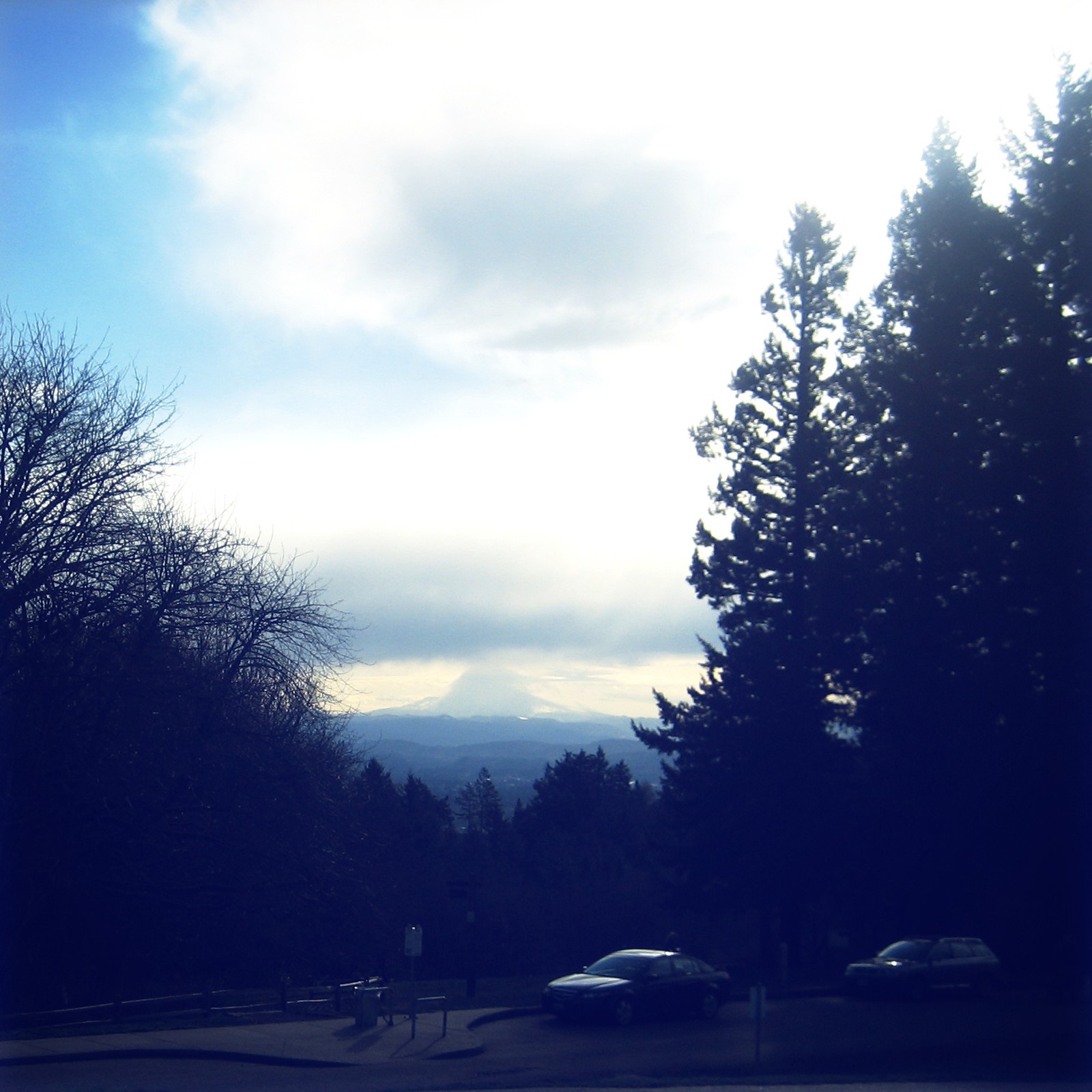 View from Council Crest toward Mt. Hood, which is visible