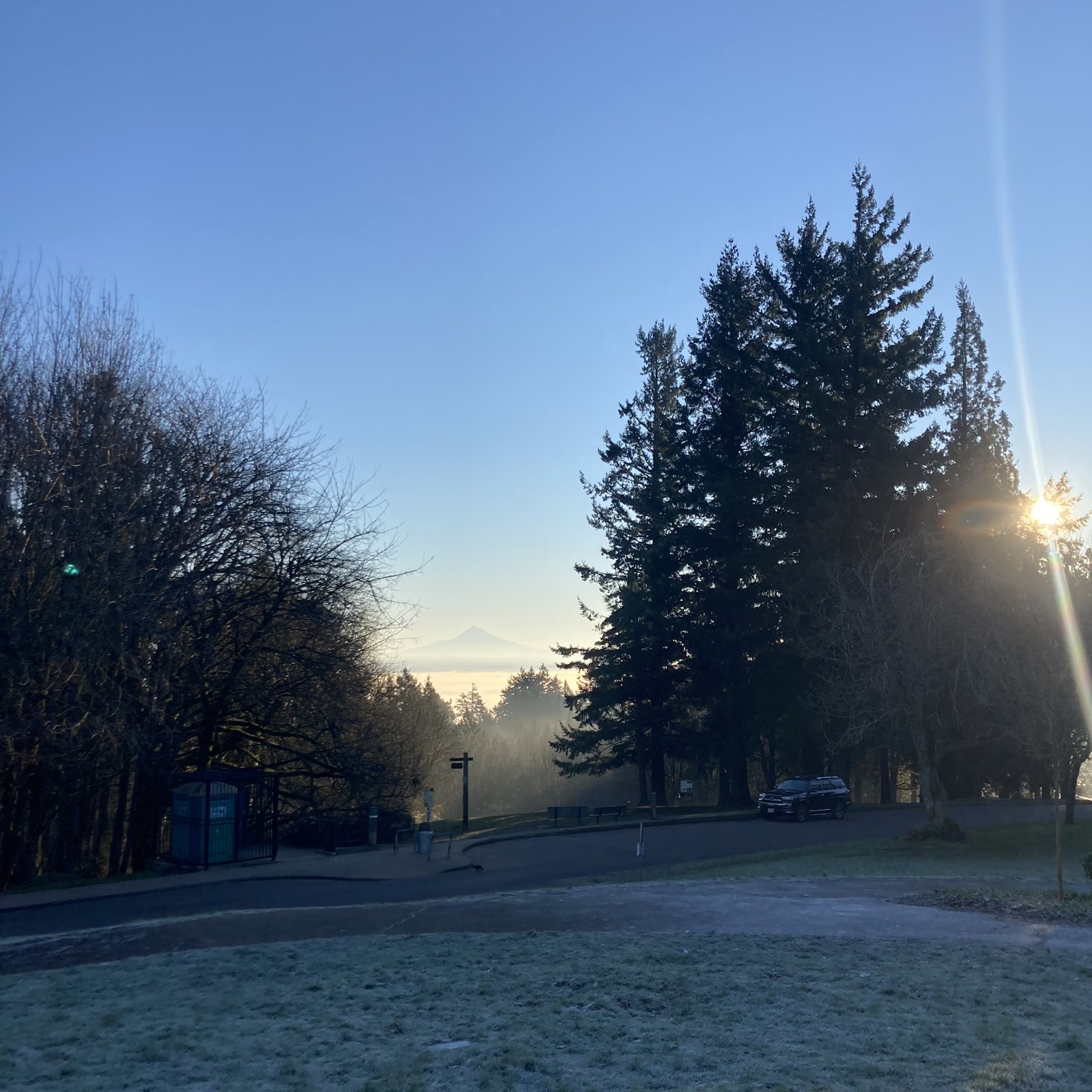 View from Council Crest toward Mt. Hood, which is visible