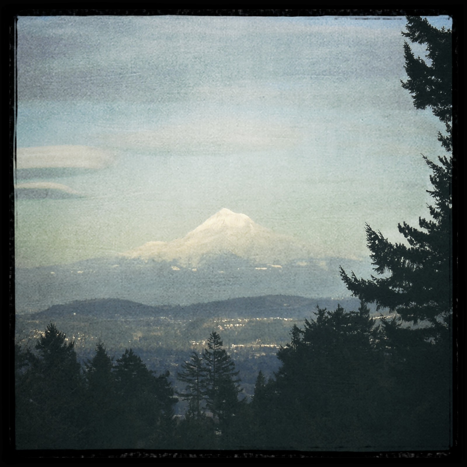 View from Council Crest toward Mt. Hood, which is visible