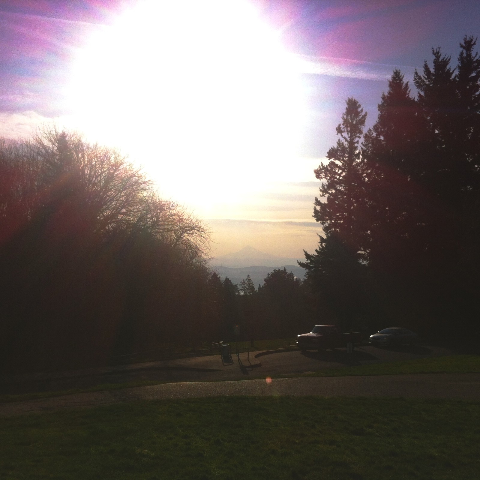 View from Council Crest toward Mt. Hood, which is visible