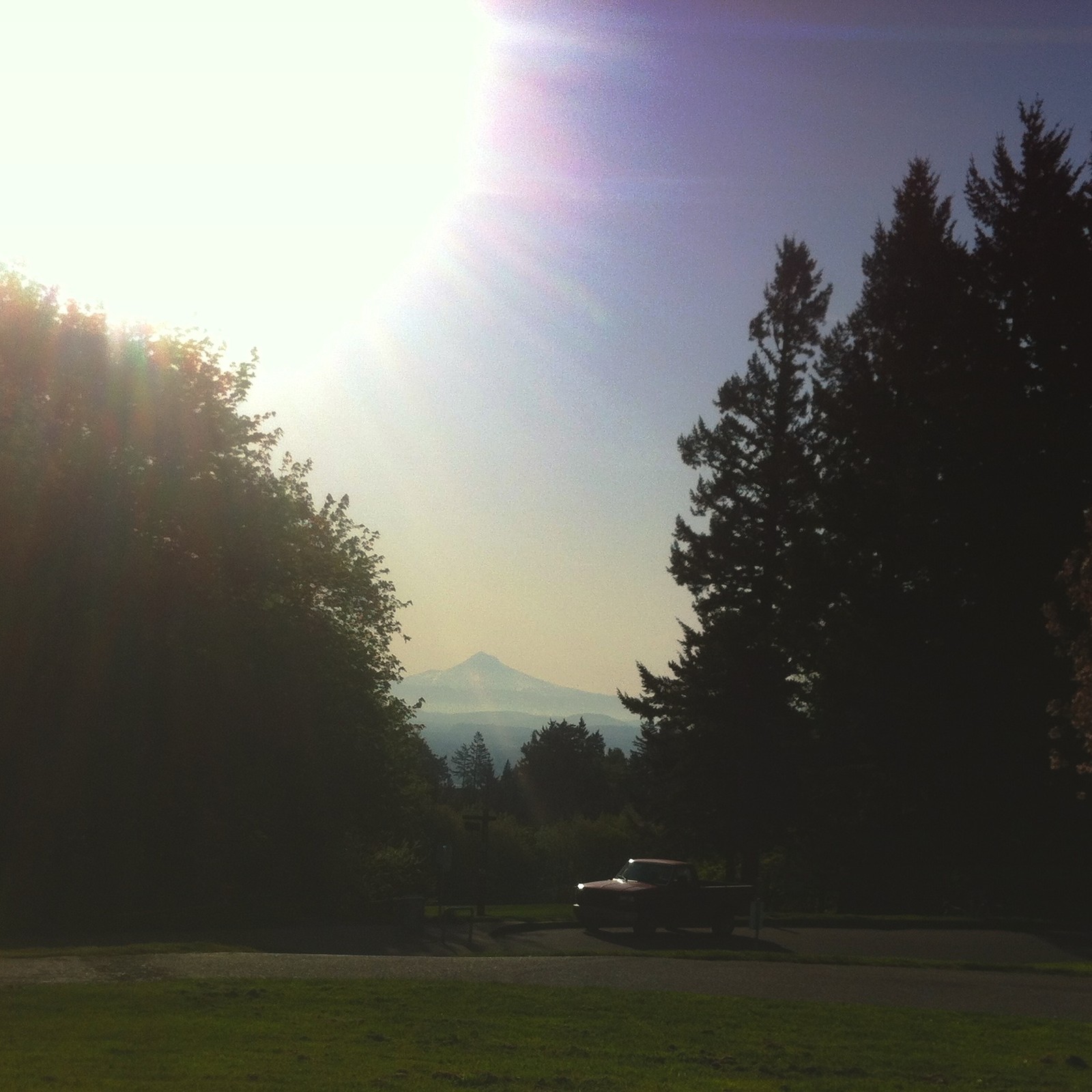 View from Council Crest toward Mt. Hood, which is visible