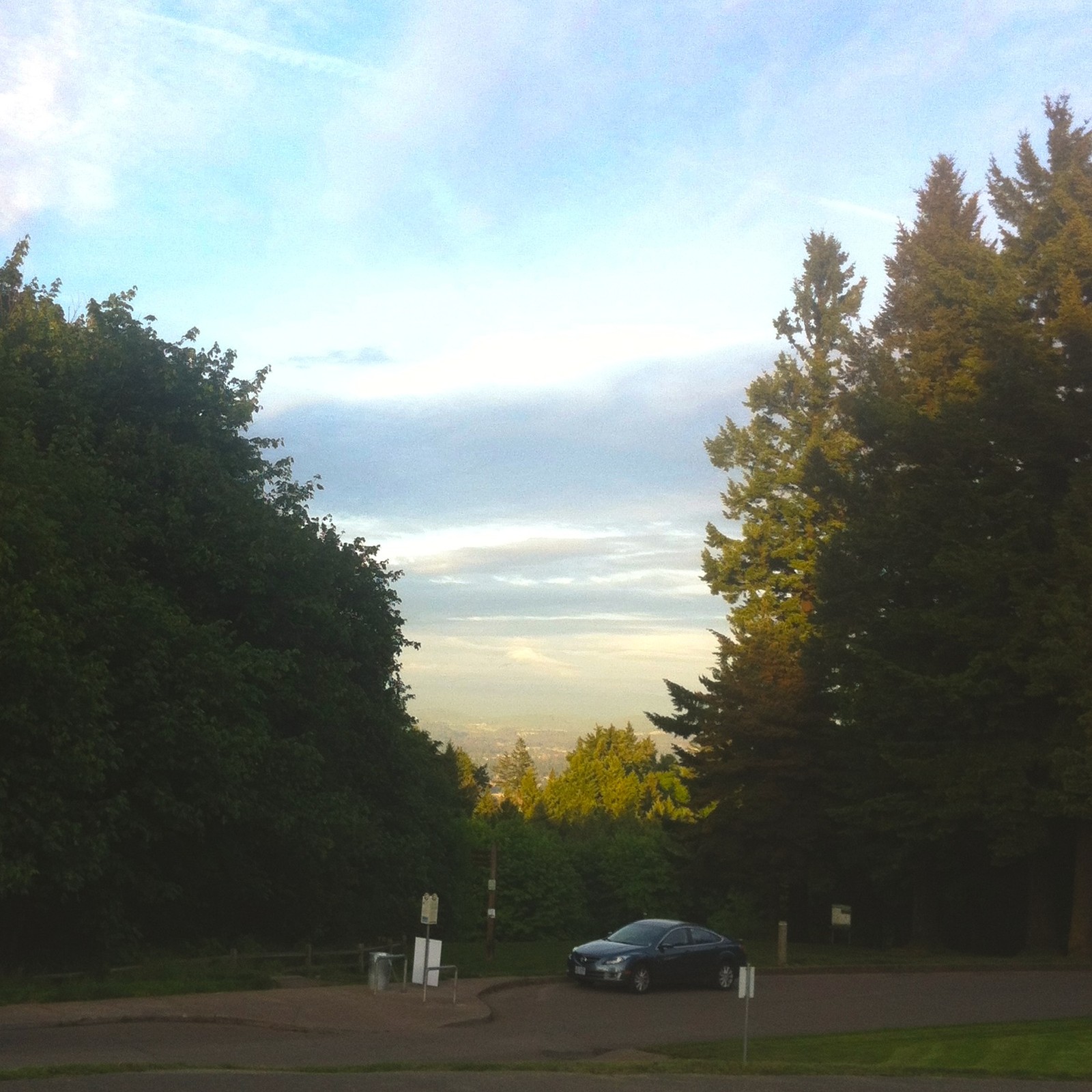 View from Council Crest toward Mt. Hood, which is visible
