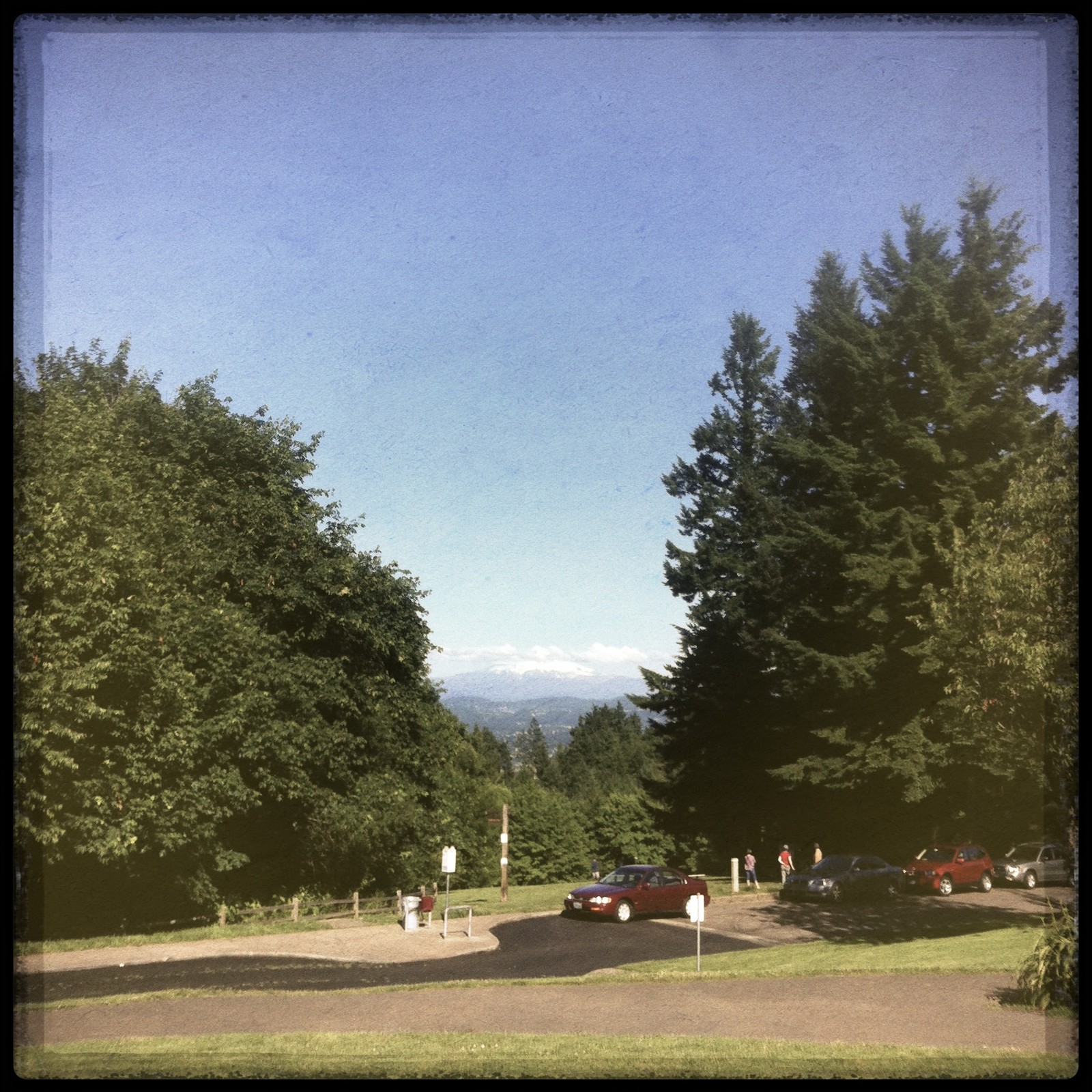 View from Council Crest toward Mt. Hood, which is visible