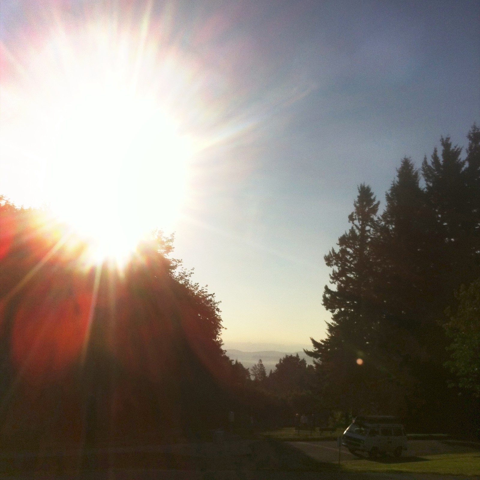 View from Council Crest toward Mt. Hood, which is visible