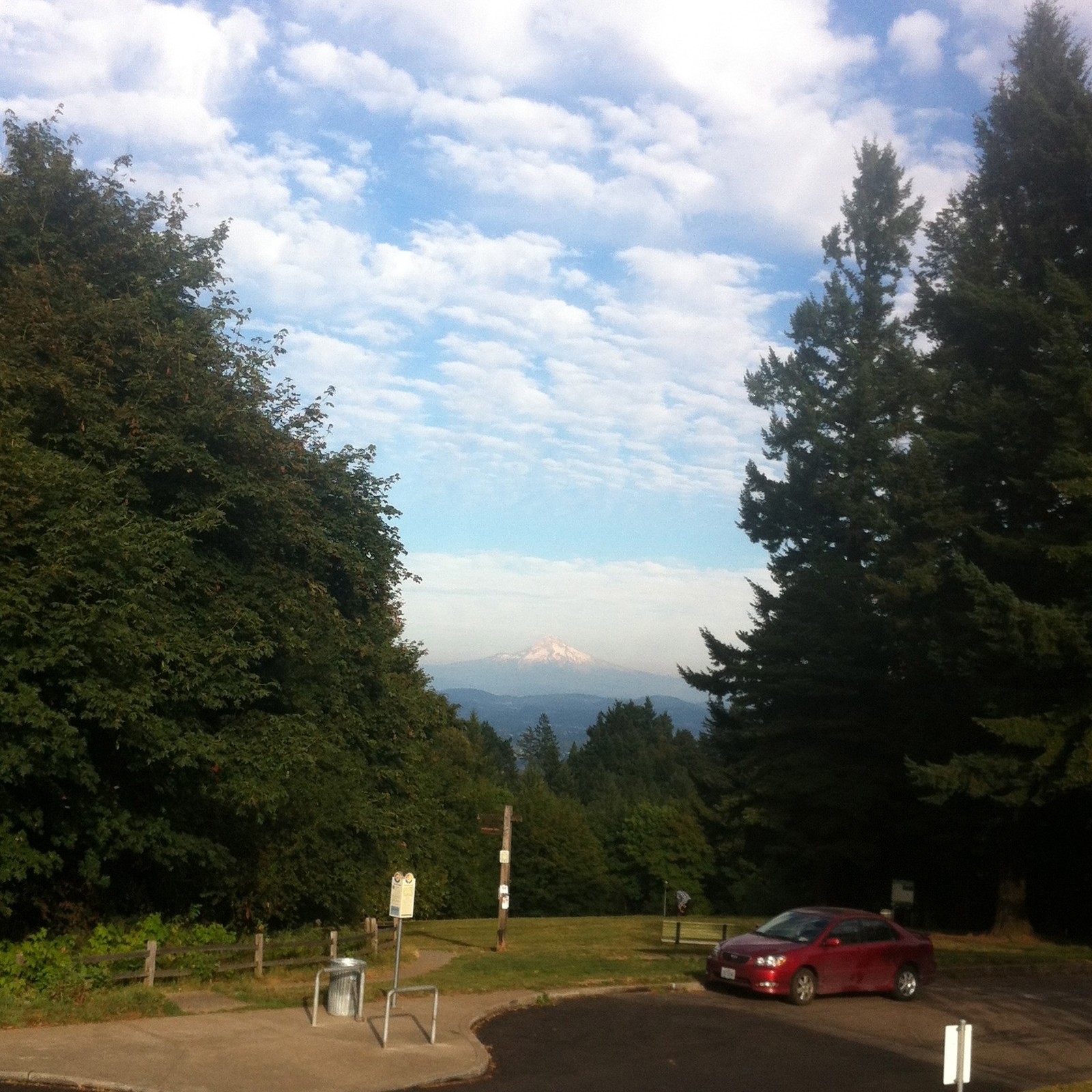 View from Council Crest toward Mt. Hood, which is visible