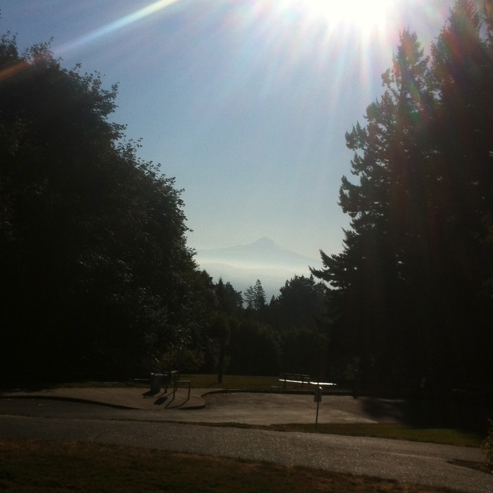 View from Council Crest toward Mt. Hood, which is visible