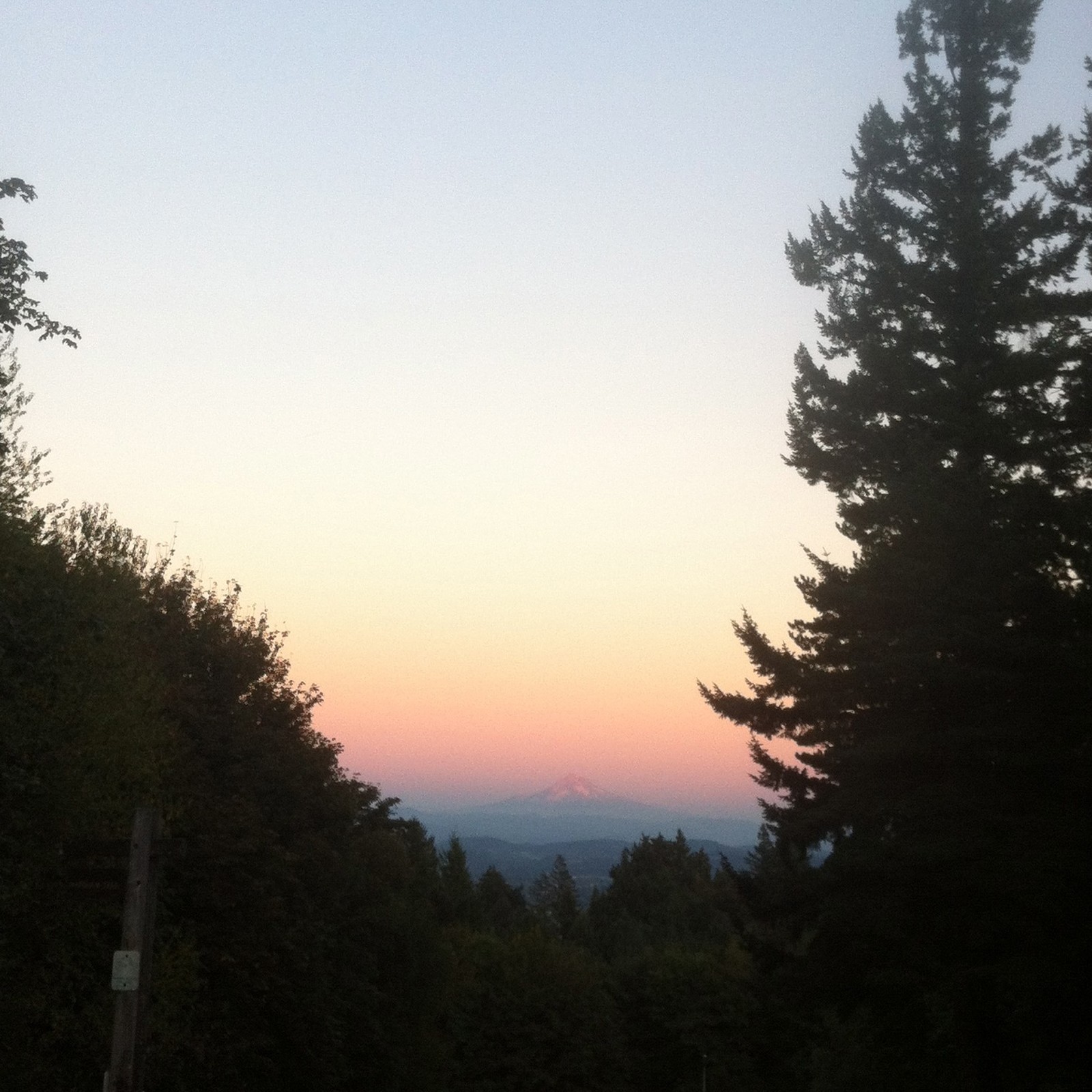 View from Council Crest toward Mt. Hood, which is visible