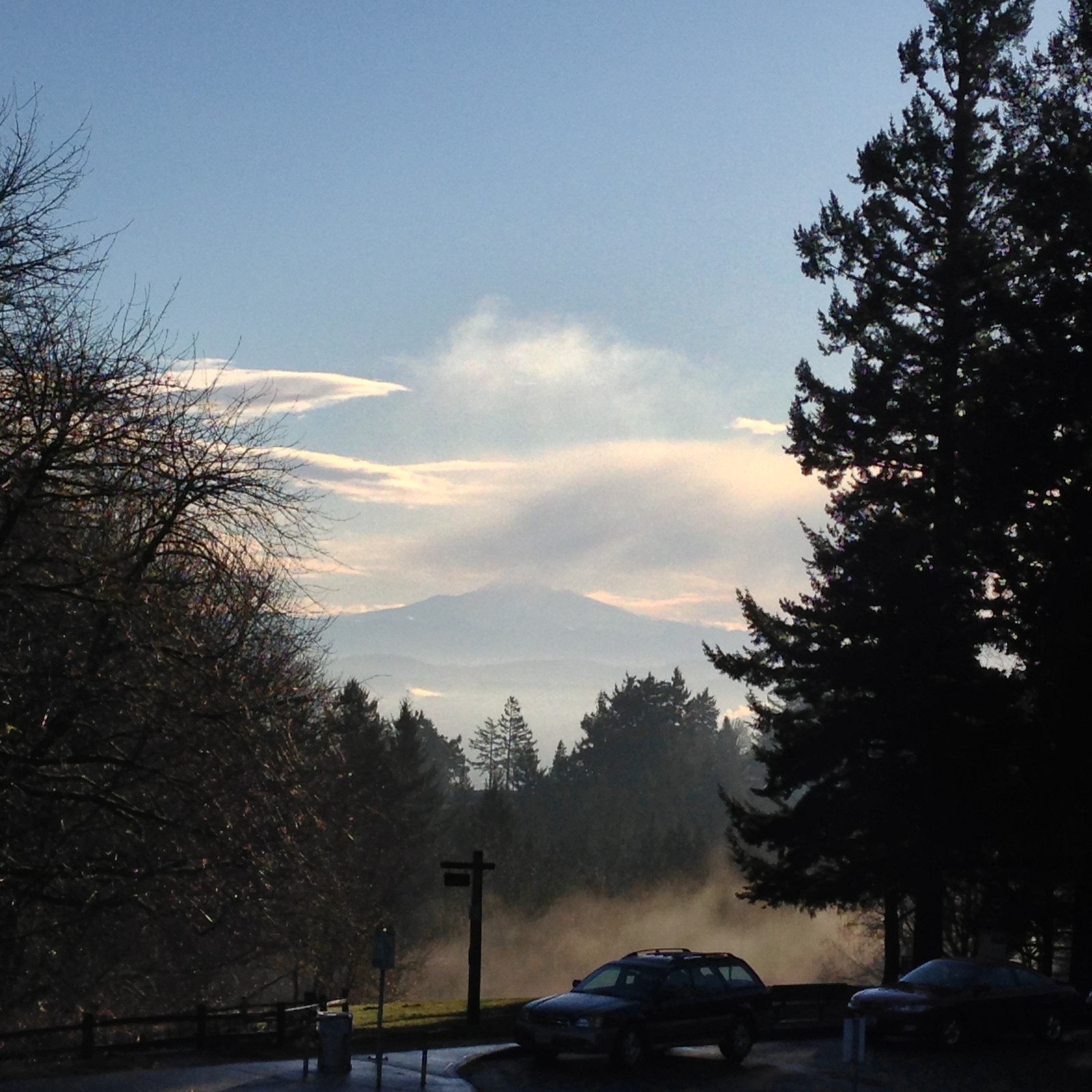 View from Council Crest toward Mt. Hood, which is visible