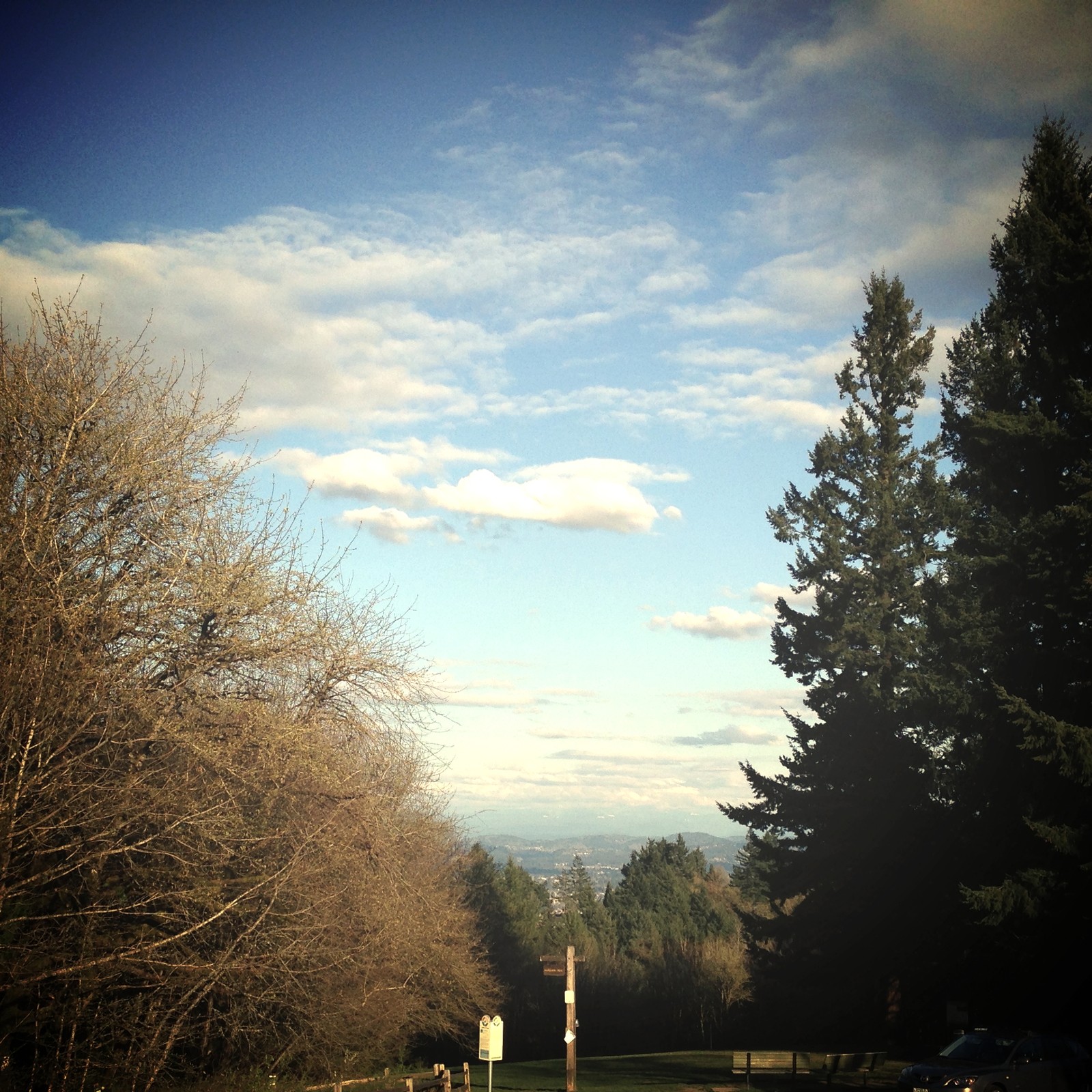 View from Council Crest toward Mt. Hood, which is NOT visible