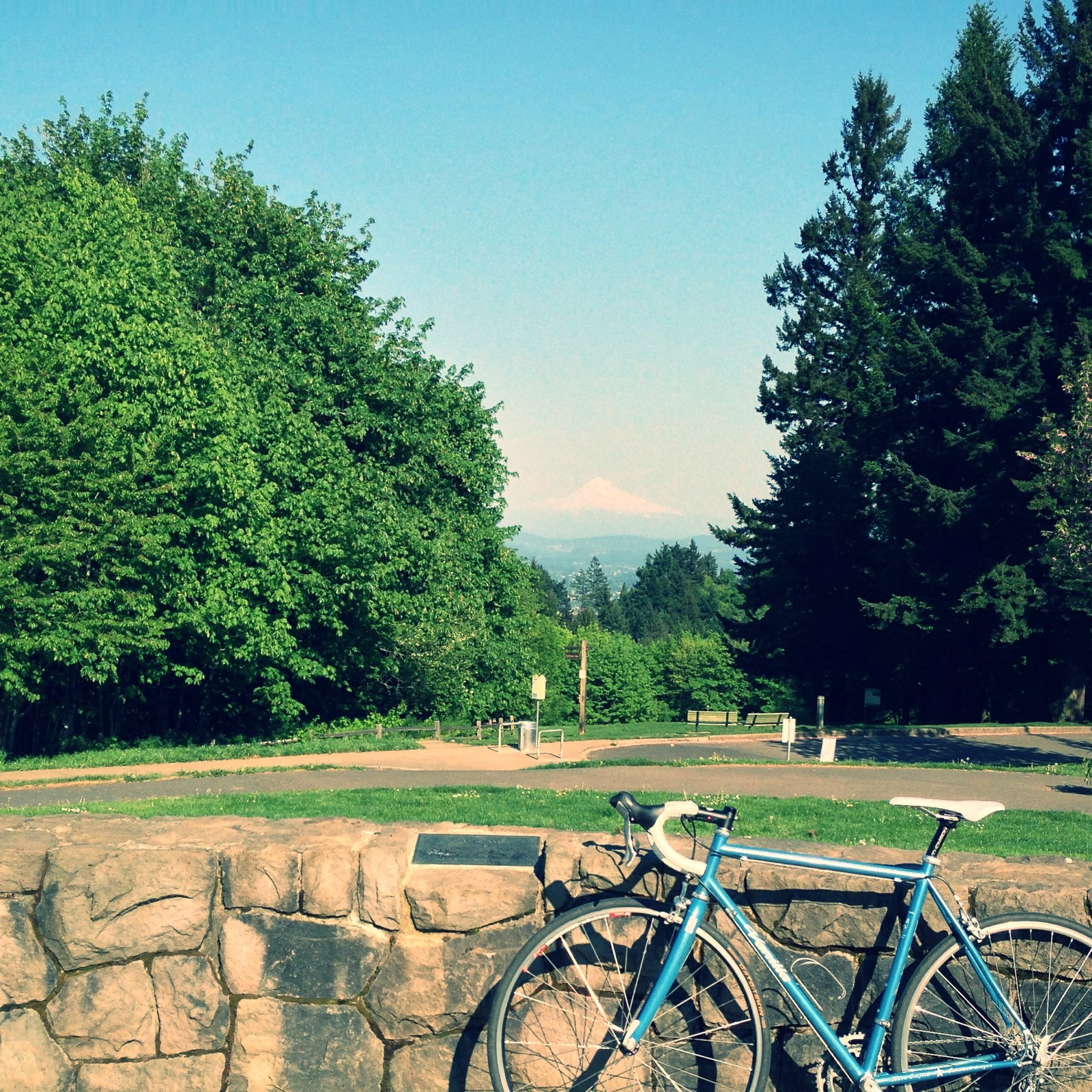 View from Council Crest toward Mt. Hood, which is visible