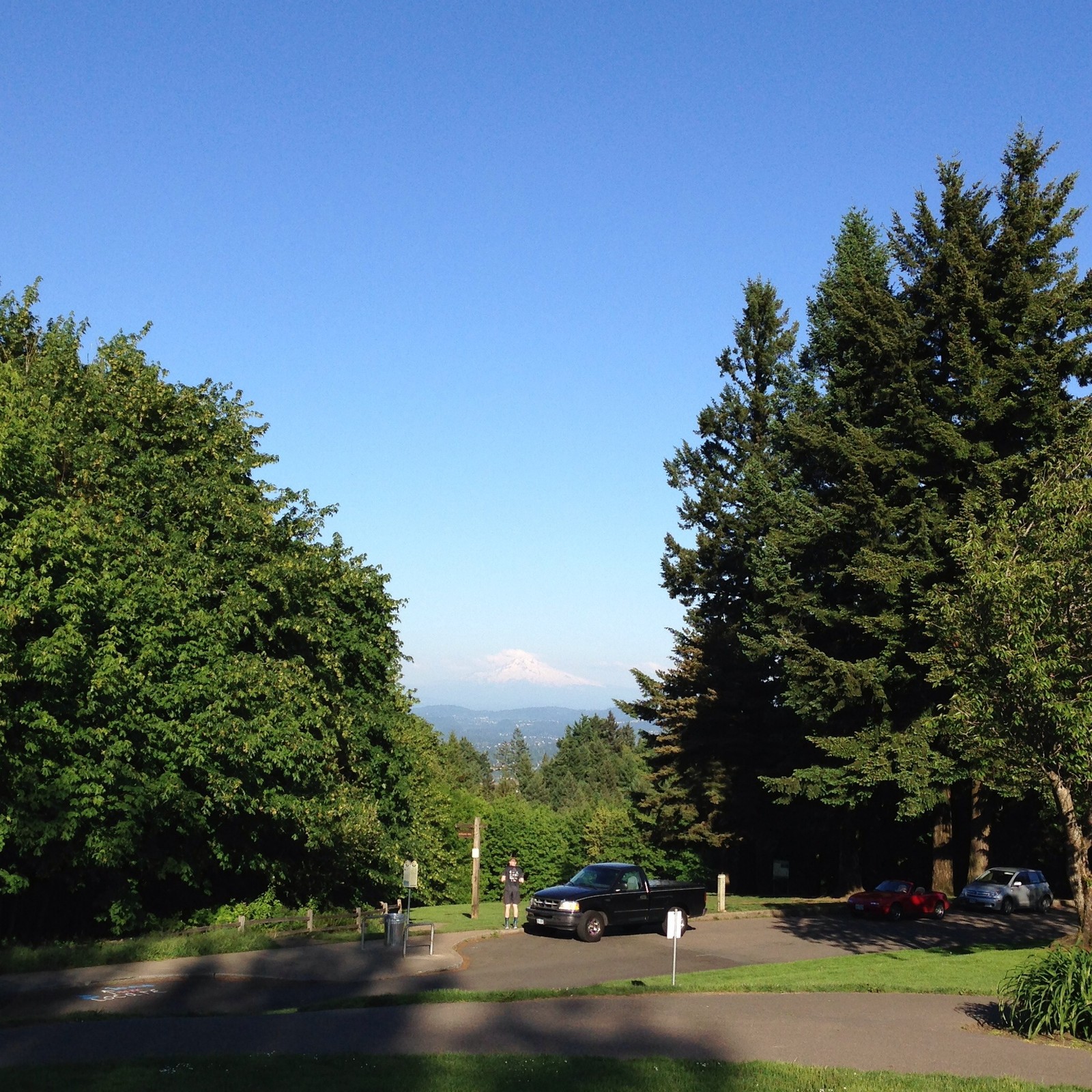 View from Council Crest toward Mt. Hood, which is visible