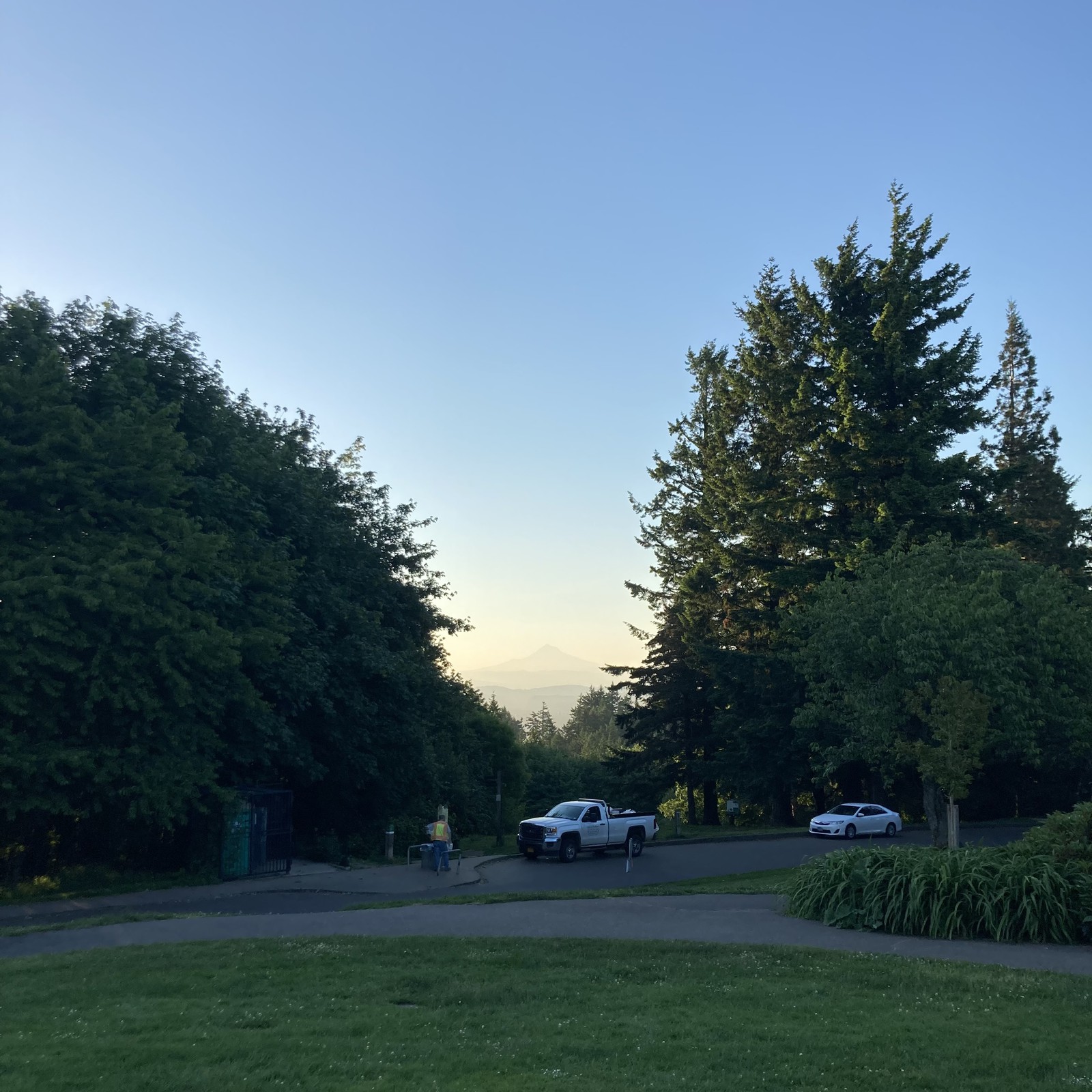 View from Council Crest toward Mt. Hood, which is visible