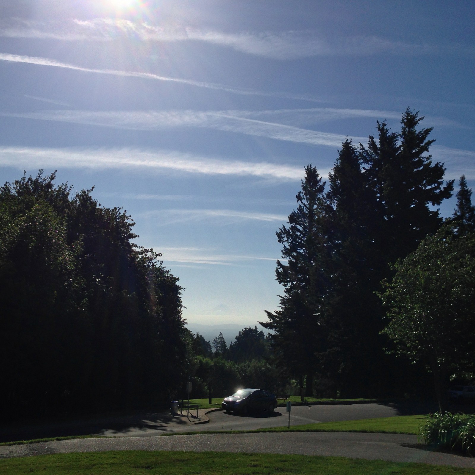 View from Council Crest toward Mt. Hood, which is visible