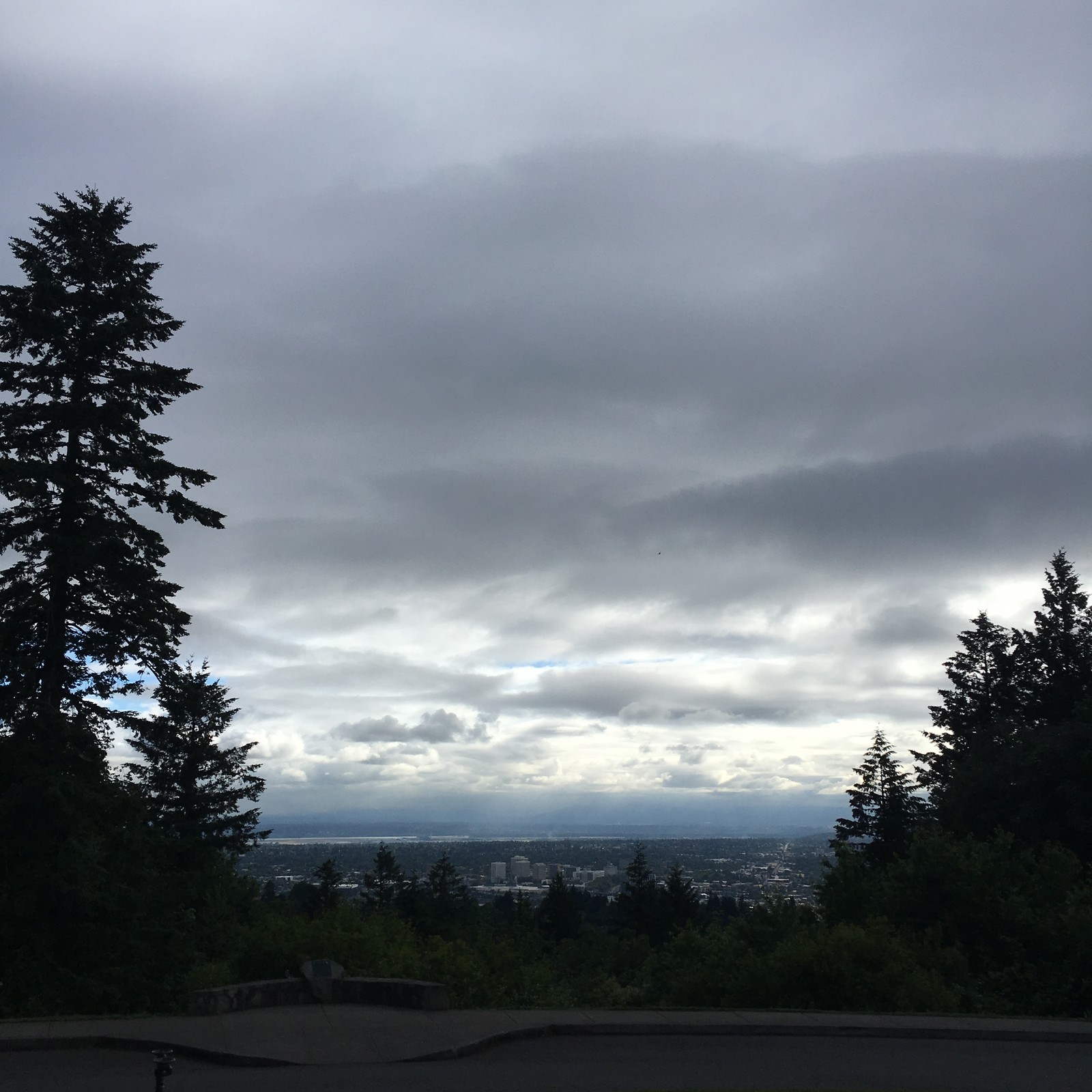 View from Council Crest toward Mt. Hood, which is NOT visible