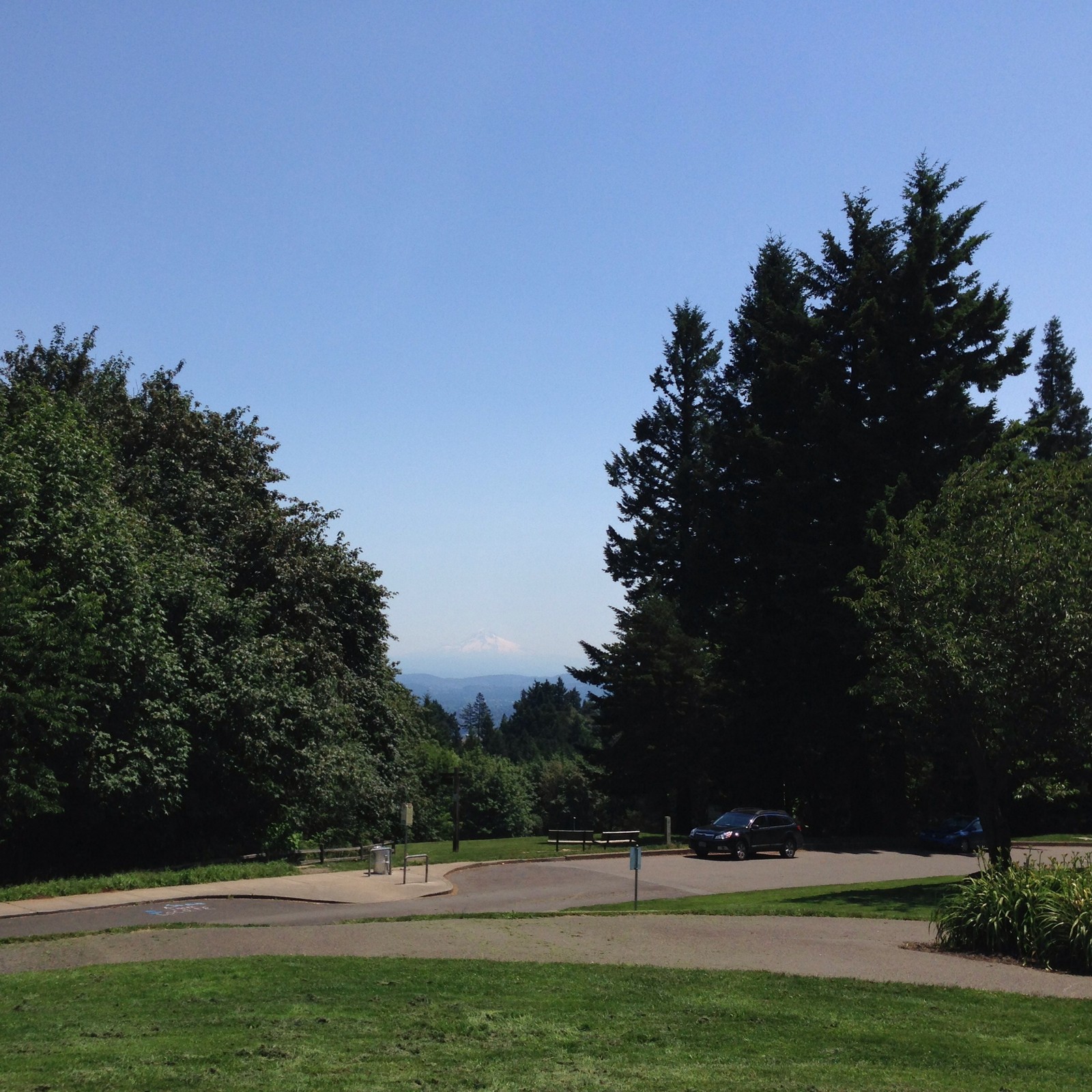 View from Council Crest toward Mt. Hood, which is visible