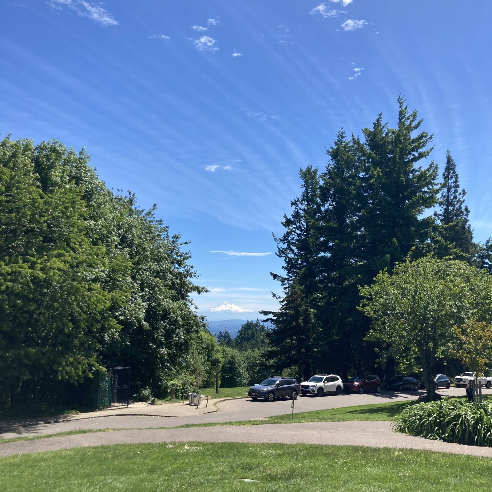 View from Council Crest toward Mt. Hood, which is visible