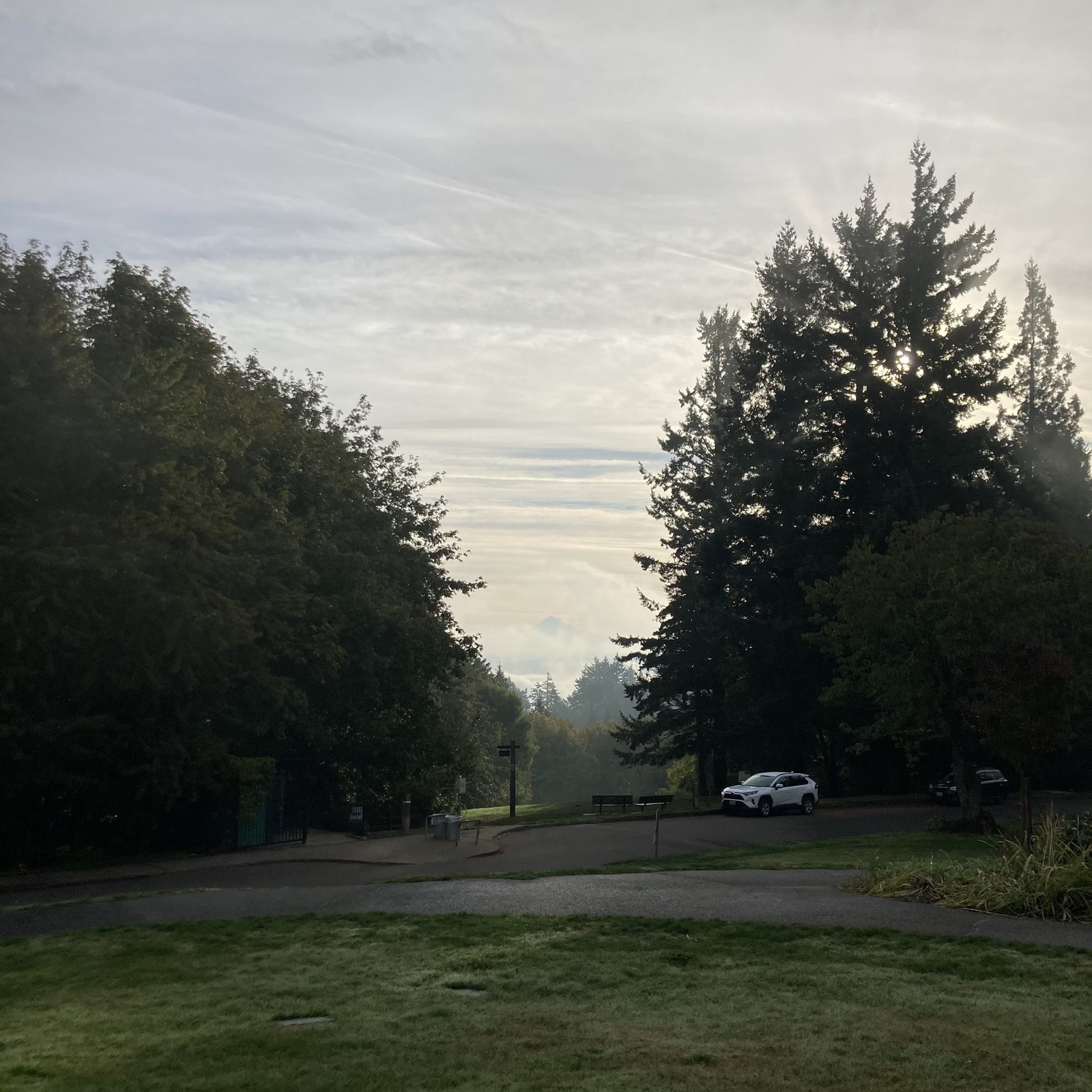 View from Council Crest toward Mt. Hood, which is visible
