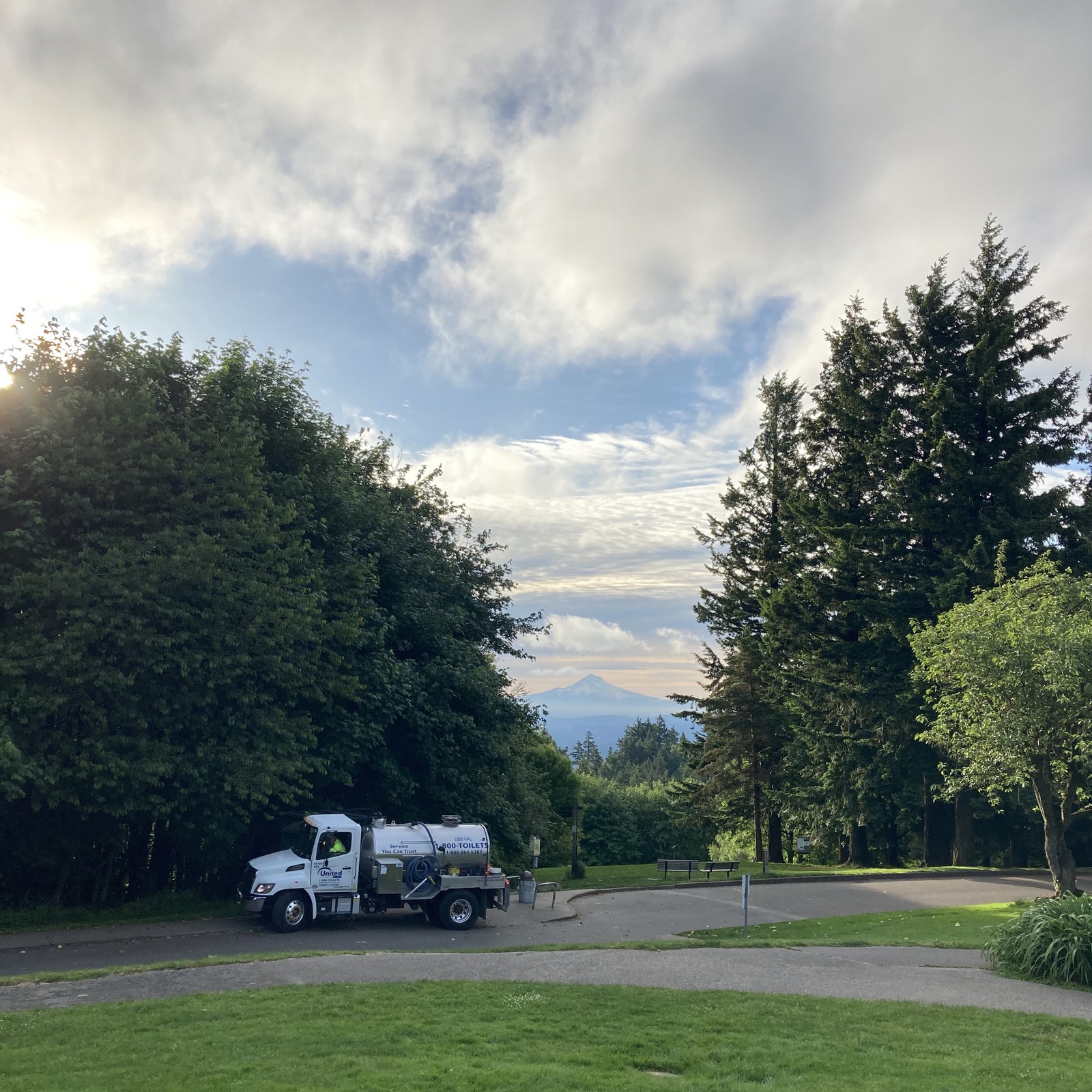 View from Council Crest toward Mt. Hood, which is visible