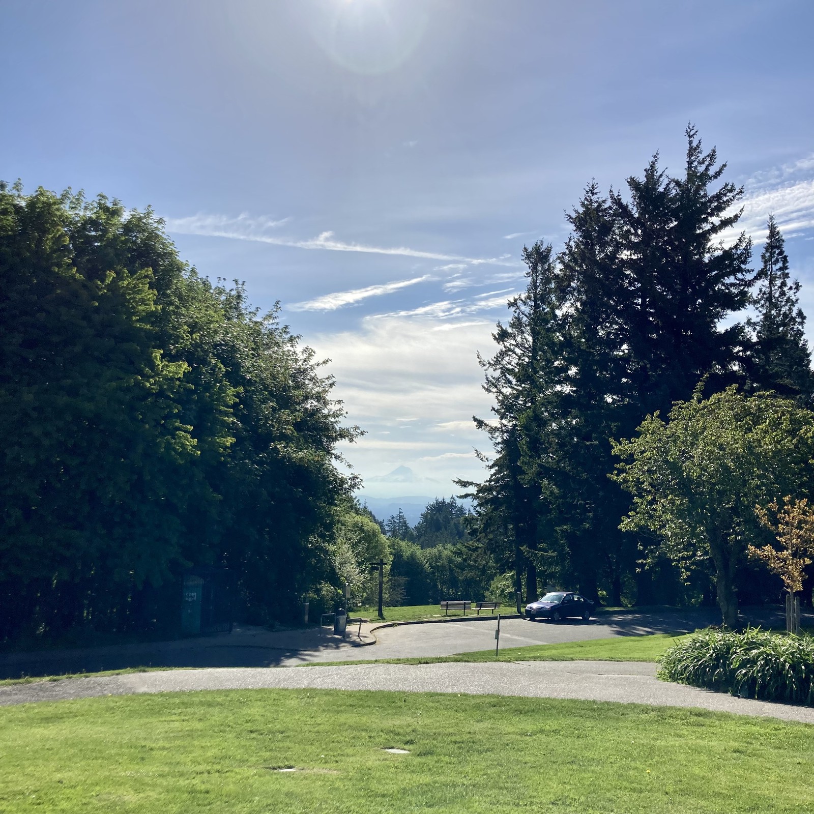 View from Council Crest toward Mt. Hood, which is visible
