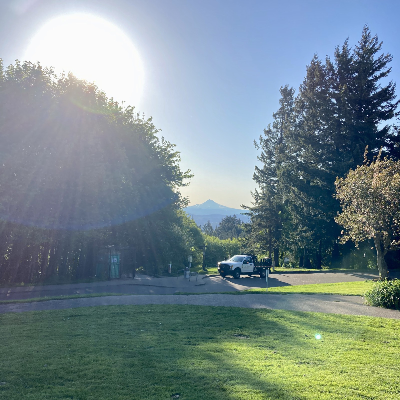 View from Council Crest toward Mt. Hood, which is visible