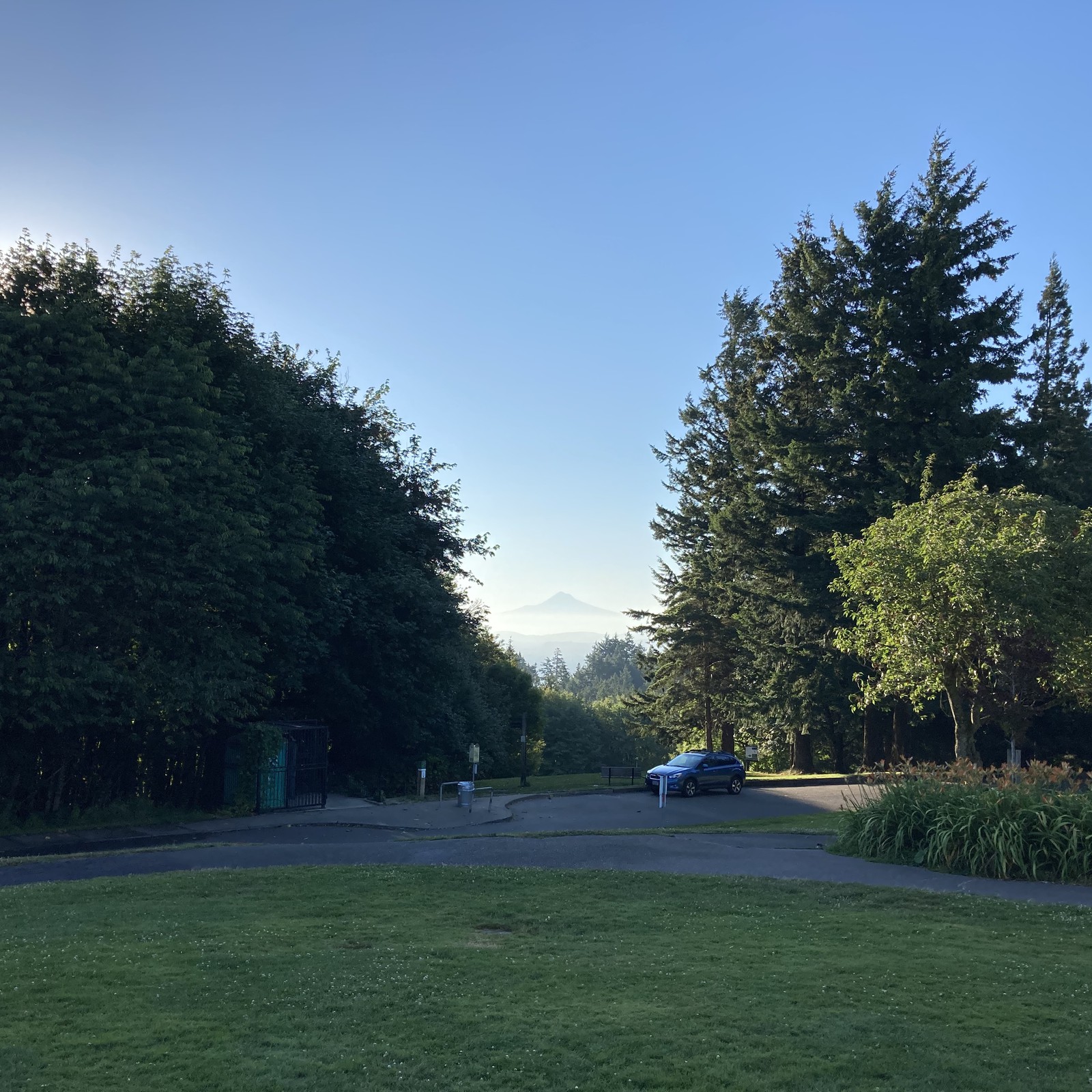 View from Council Crest toward Mt. Hood, which is visible