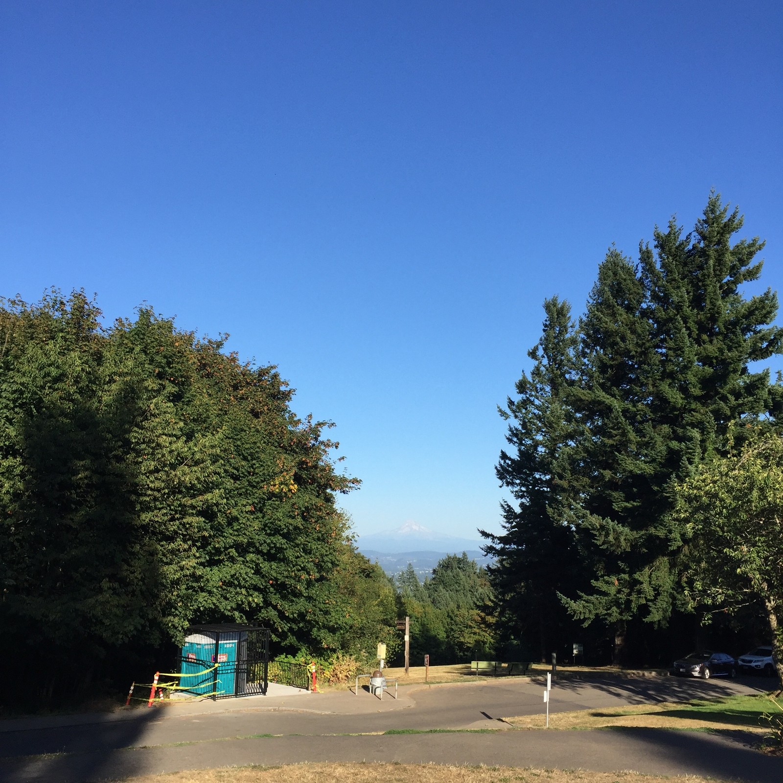 View from Council Crest toward Mt. Hood, which is visible