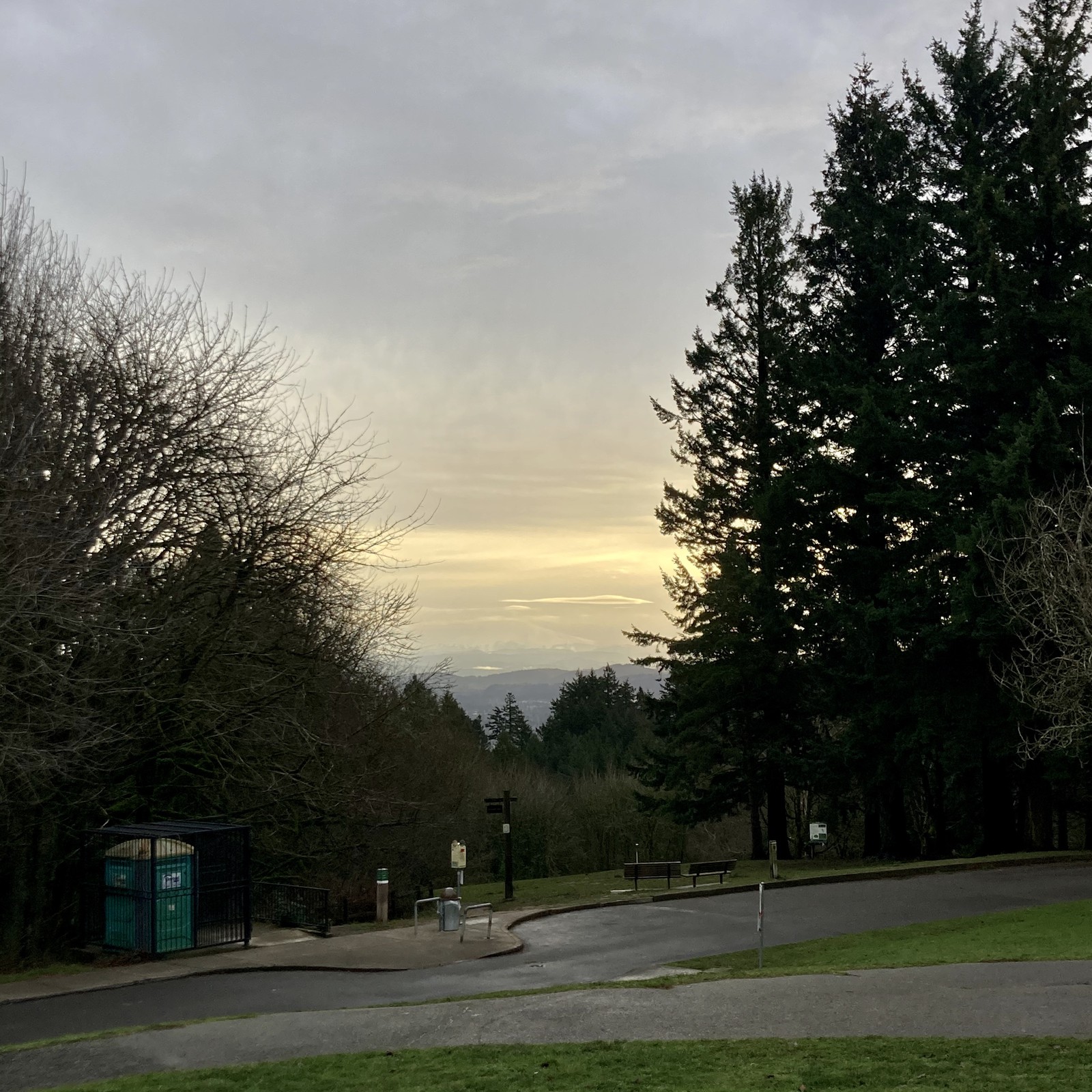 View from Council Crest toward Mt. Hood, which is visible