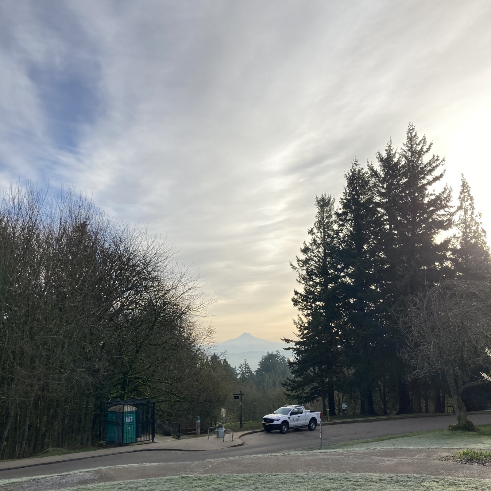 View from Council Crest toward Mt. Hood, which is visible