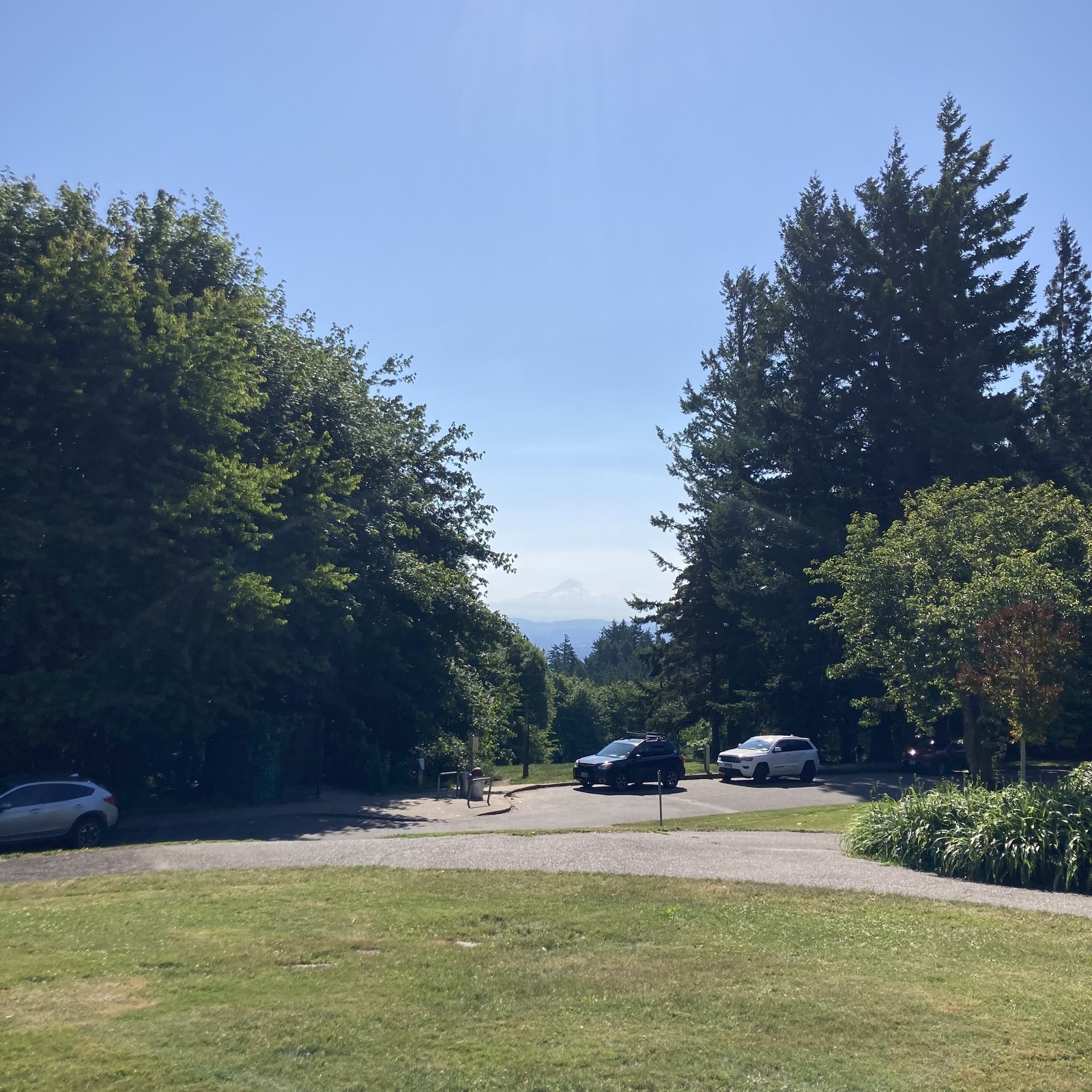 View from Council Crest toward Mt. Hood, which is visible