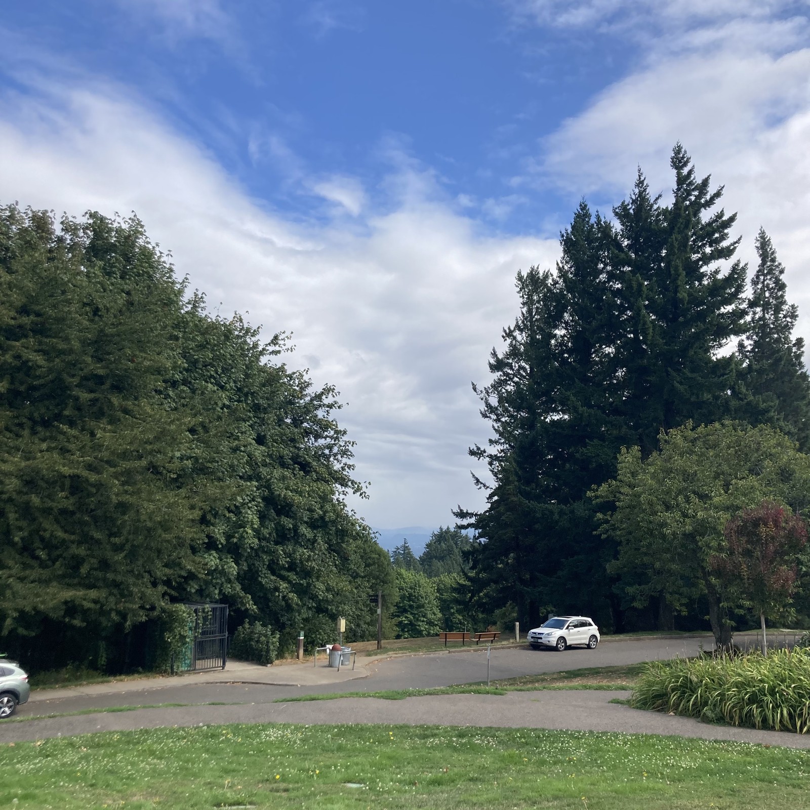 From Council looking in the direction of Mt. Hood, which is hidden behind a thick marine layer that ends just overhead