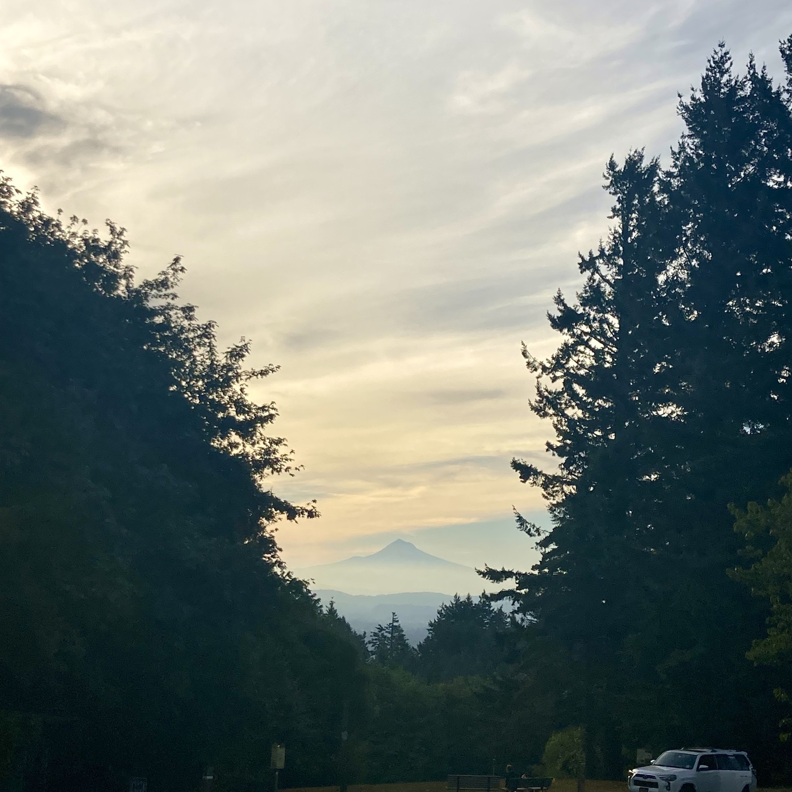 View from Council Crest toward Mt. Hood, which is visible