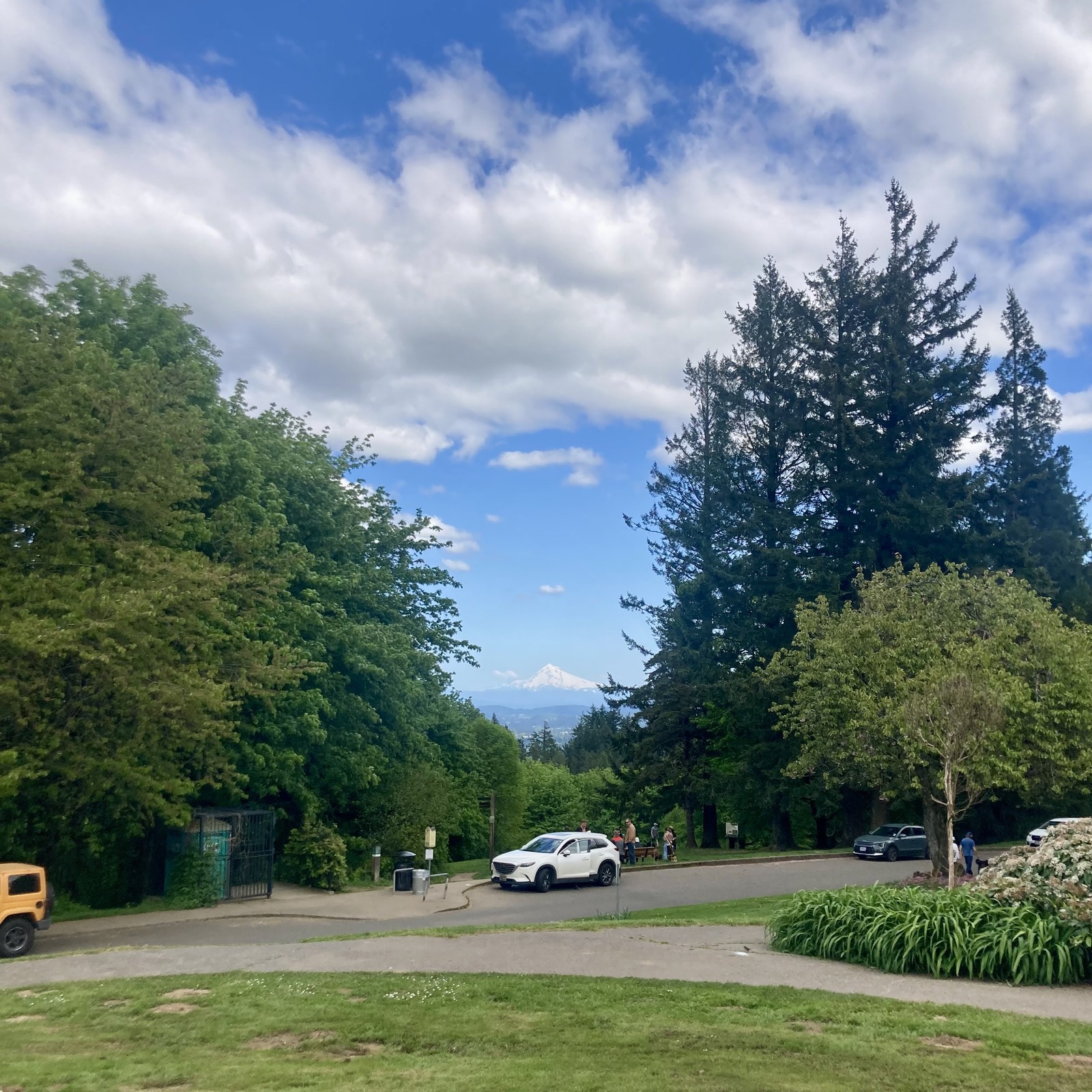 A little hazy. Marine layer rolling in from the ocean (behind us) but the horizon & mountain are clear and sunny