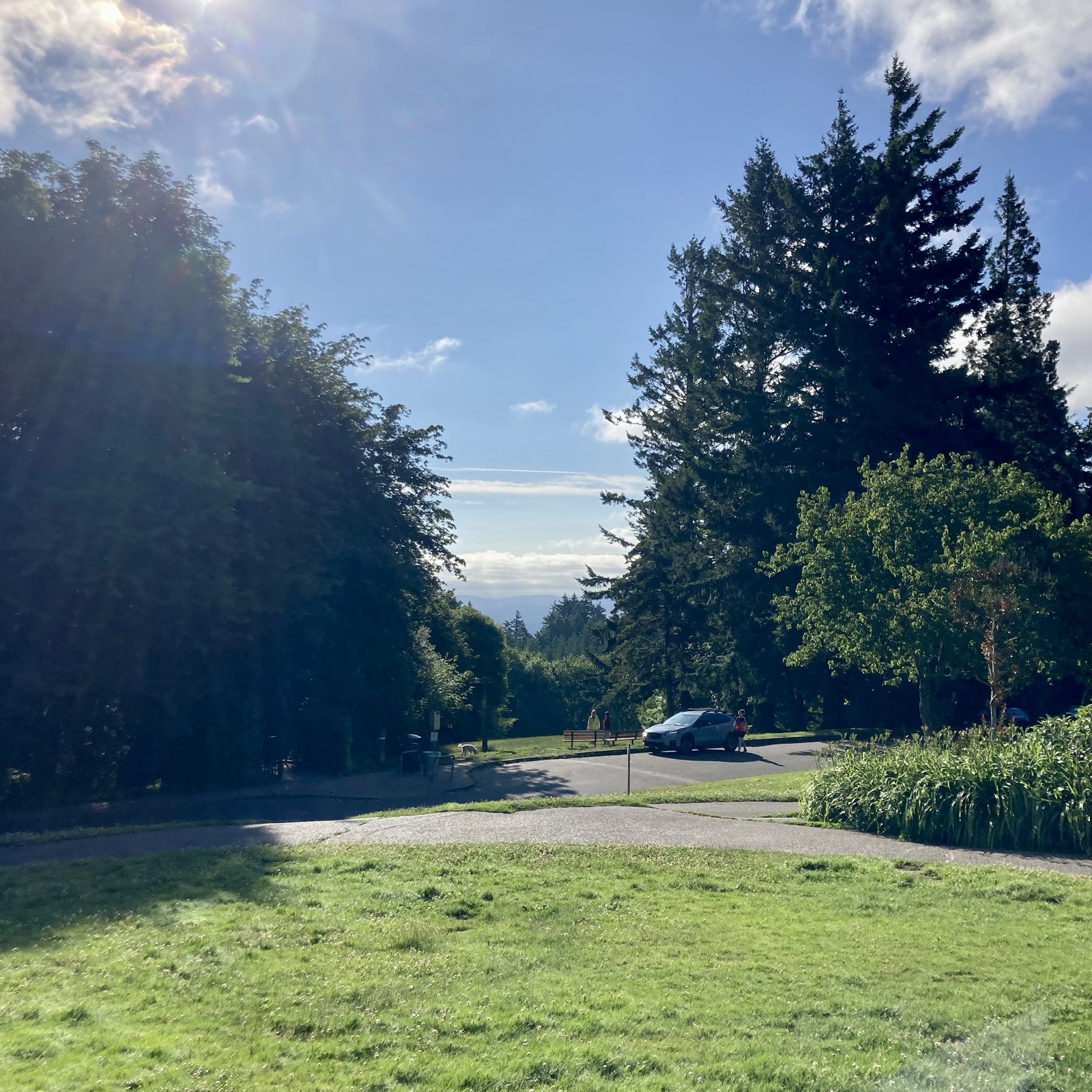 low river effect clouds obscure Mt Hood on the horizon on this otherwise clear morning