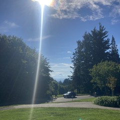 View from Council Crest toward Mt. Hood, which is visible