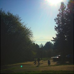 View from Council Crest toward Mt. Hood, which is visible