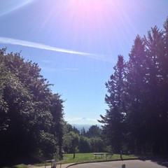 View from Council Crest toward Mt. Hood, which is visible