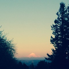 View from Council Crest toward Mt. Hood, which is visible