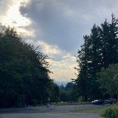 View from Council Crest toward Mt. Hood, which is visible