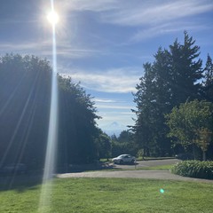 View from Council Crest toward Mt. Hood, which is visible