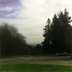 View from Council Crest toward Mt. Hood, which is visible